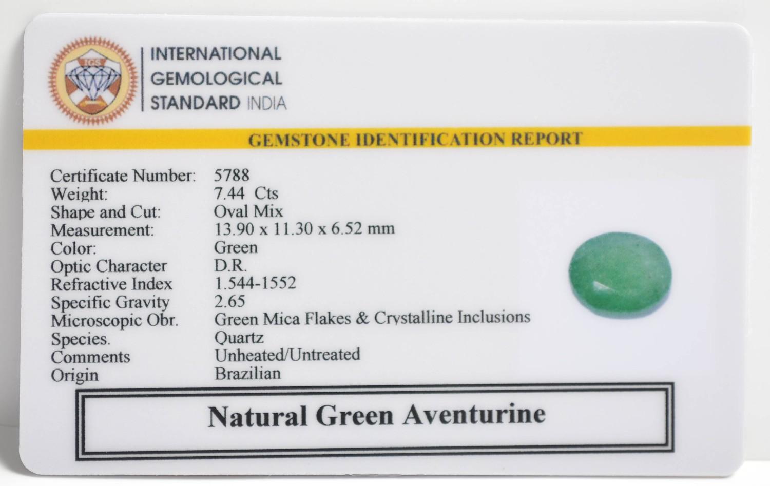 GAT101 2 1 GREEN AVENTURINE 7.44 Ct.