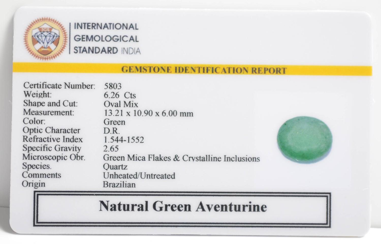 GREEN AVENTURINE 6.26 Ct. 3 GAT27 2 1 GREEN AVENTURINE 6.26 Ct.