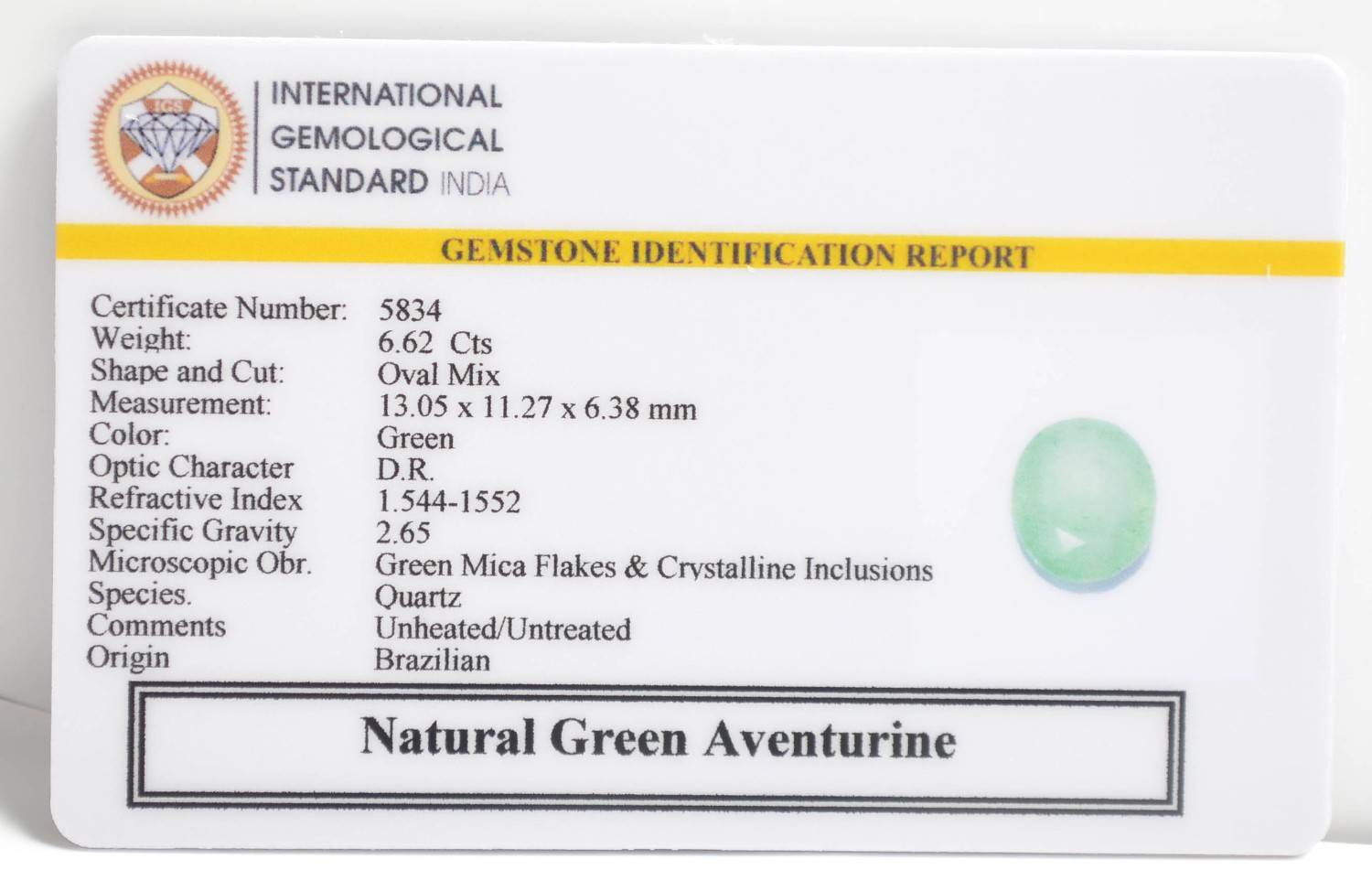 GAT58 2 1 GREEN AVENTURINE 6.62 Ct.