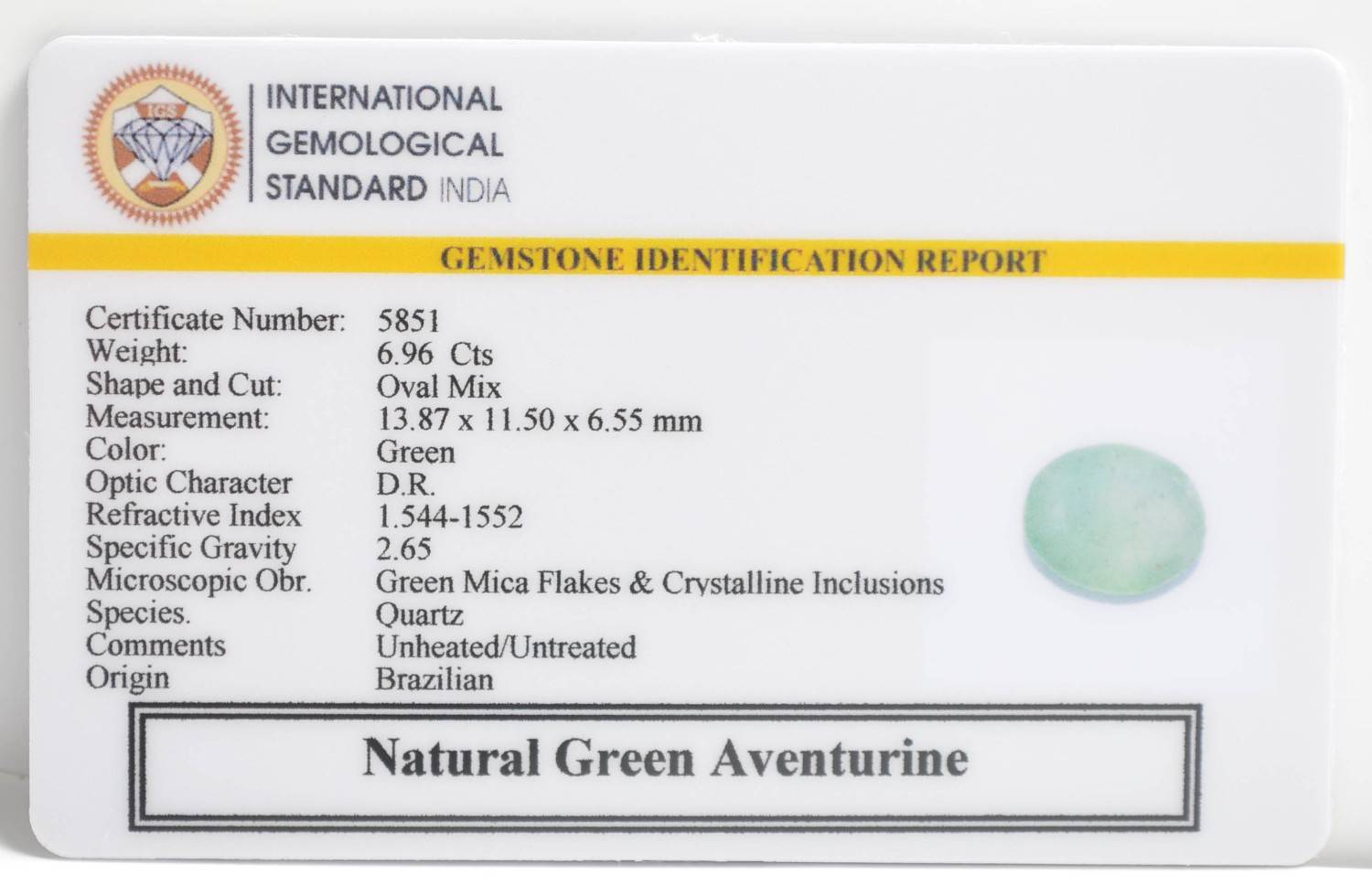 GAT75 2 1 GREEN AVENTURINE 6.96 Ct.