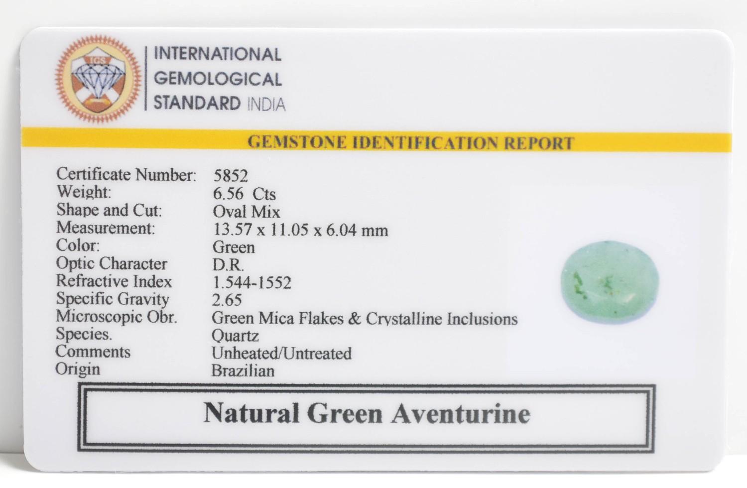GREEN AVENTURINE 6.56 Ct. 3 GAT76 2 1 GREEN AVENTURINE 6.56 Ct.