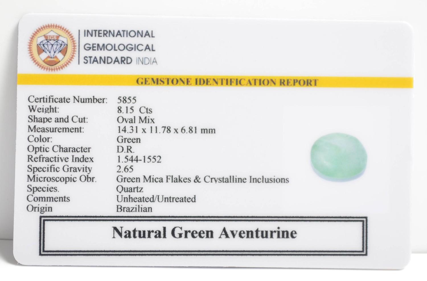 GAT79 2 1 GREEN AVENTURINE 8.15 Ct.