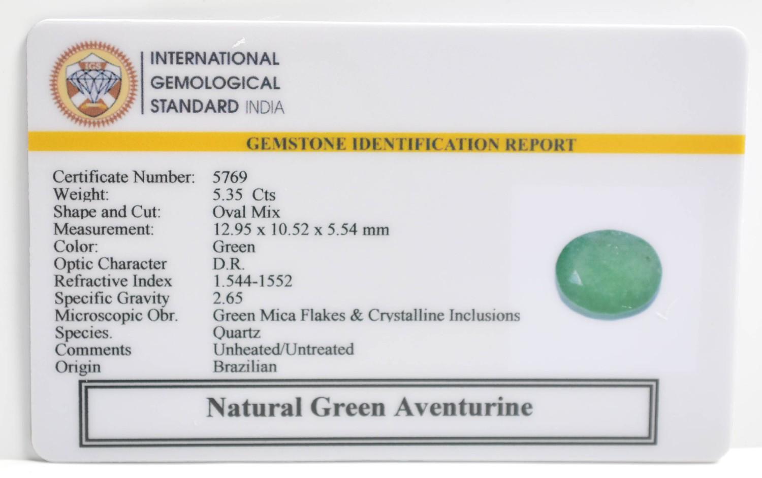 GAT88 2 1 GREEN AVENTURINE 5.35 Ct.
