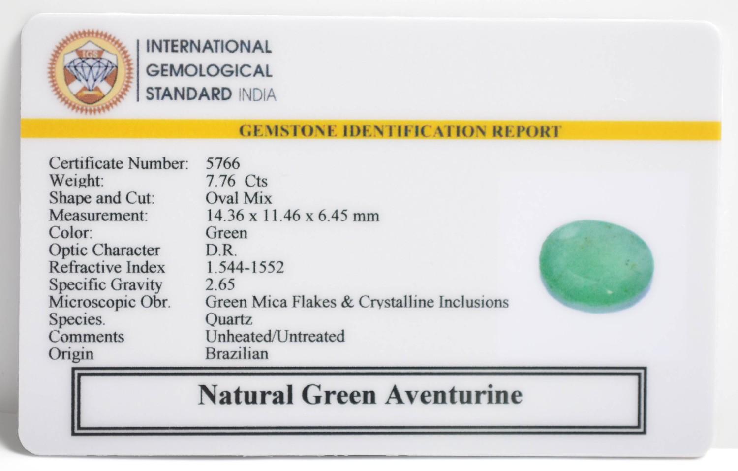 GATG1 2 1 GREEN AVENTURINE 7.76 Ct.