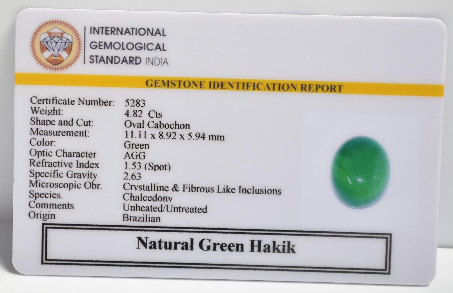 GHK16 2 1 GREEN HAKIK 4.82 Ct.