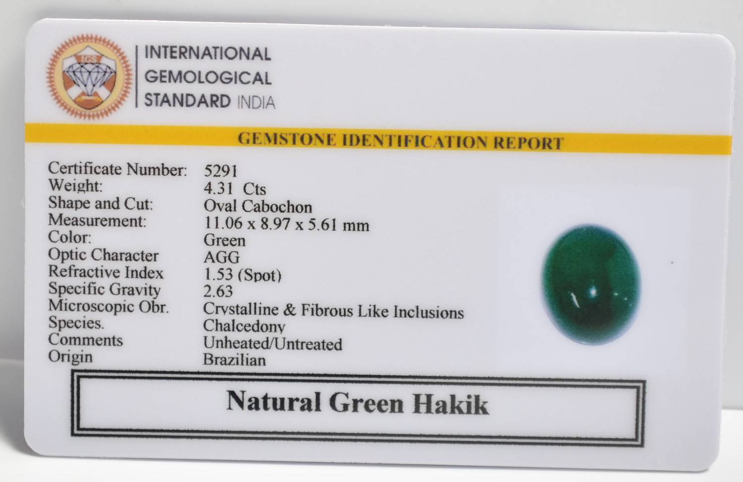 GHK22 2 1 GREEN HAKIK 4.31 Ct.