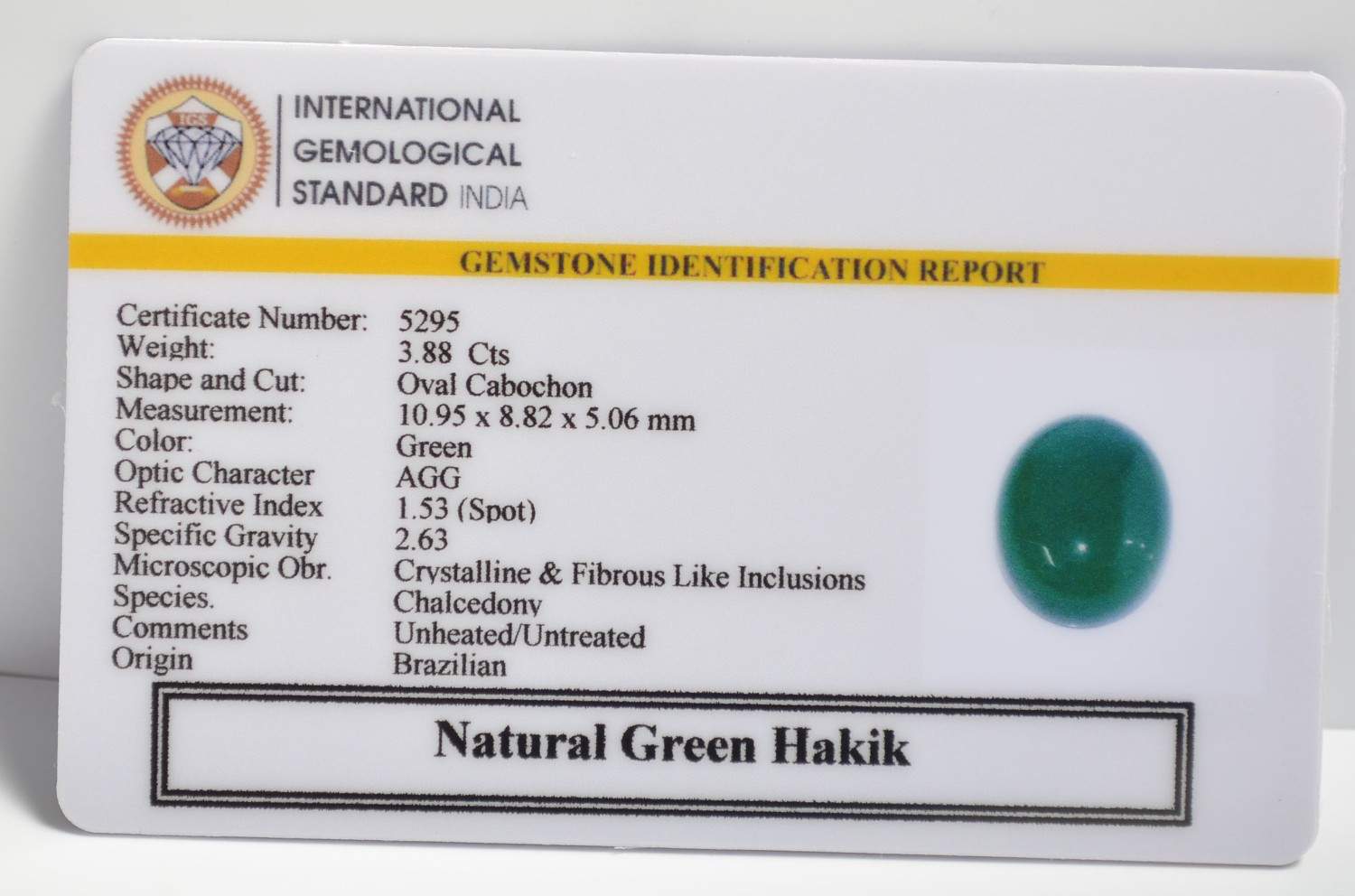 GHK25 2 1 GREEN HAKIK 3.88 Ct.