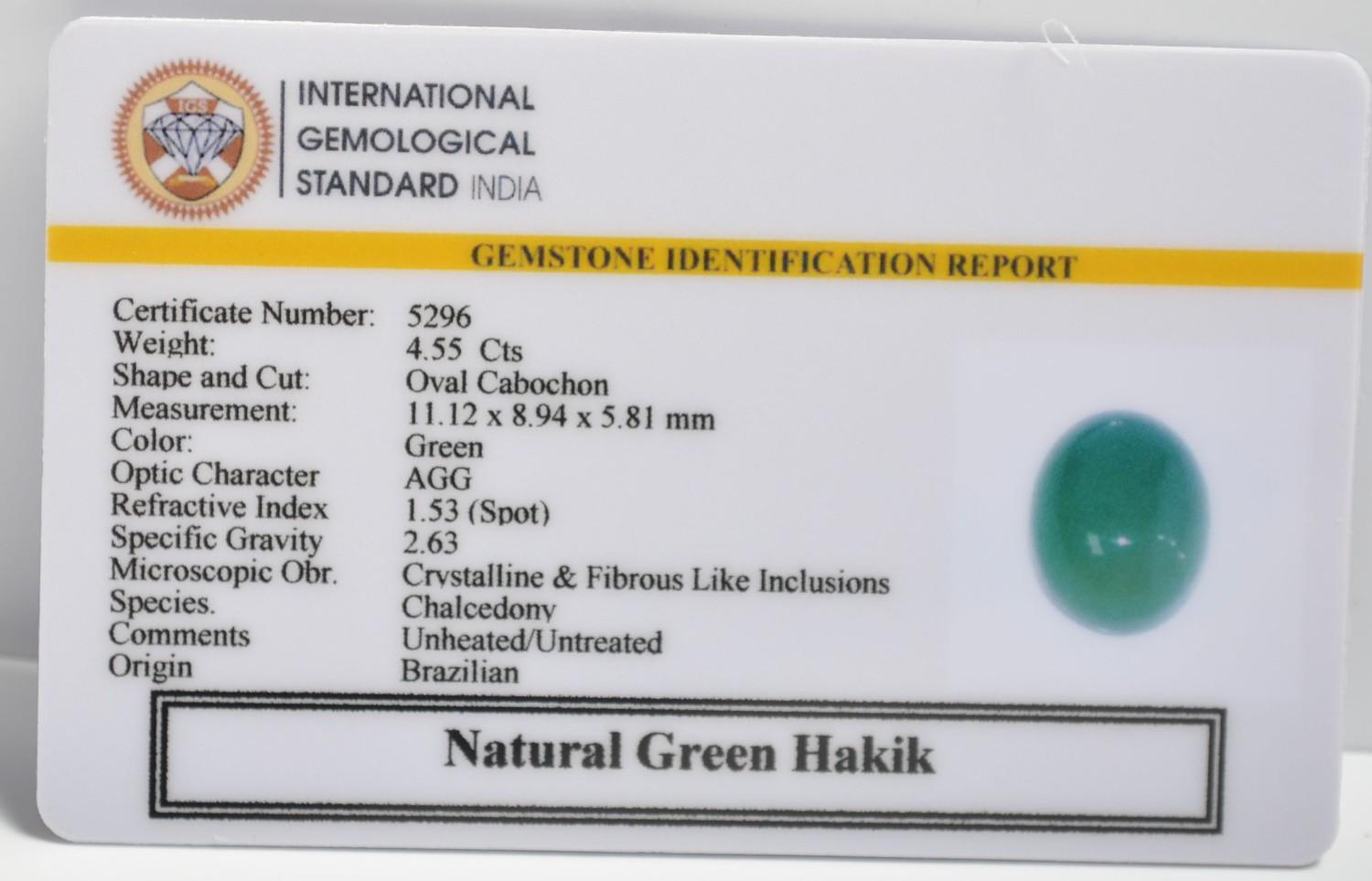 GREEN HAKIK 4.55 Ct. 3 GHK26 2 1 GREEN HAKIK 4.55 Ct.