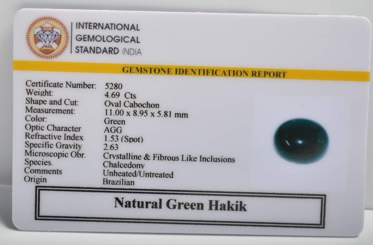GHKG8 2 1 GREEN HAKIK 4.69 Ct.