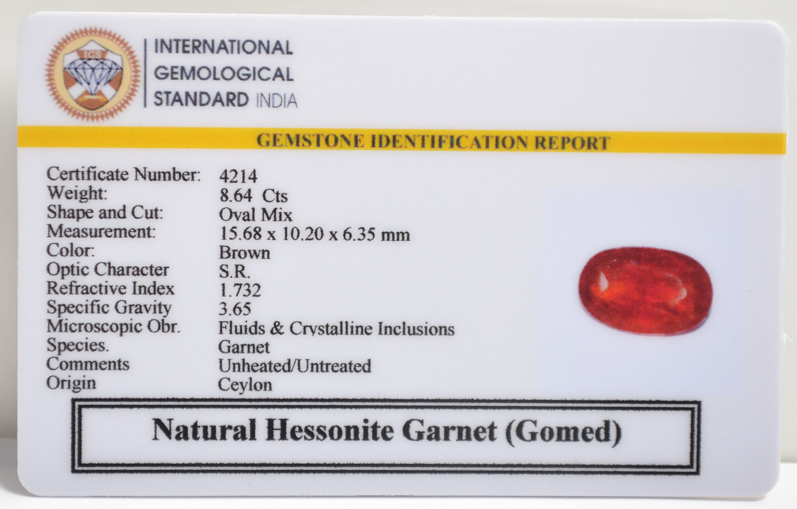 GMD7149 2 1 scaled HESSONITE GOMED 8.64 Ct.