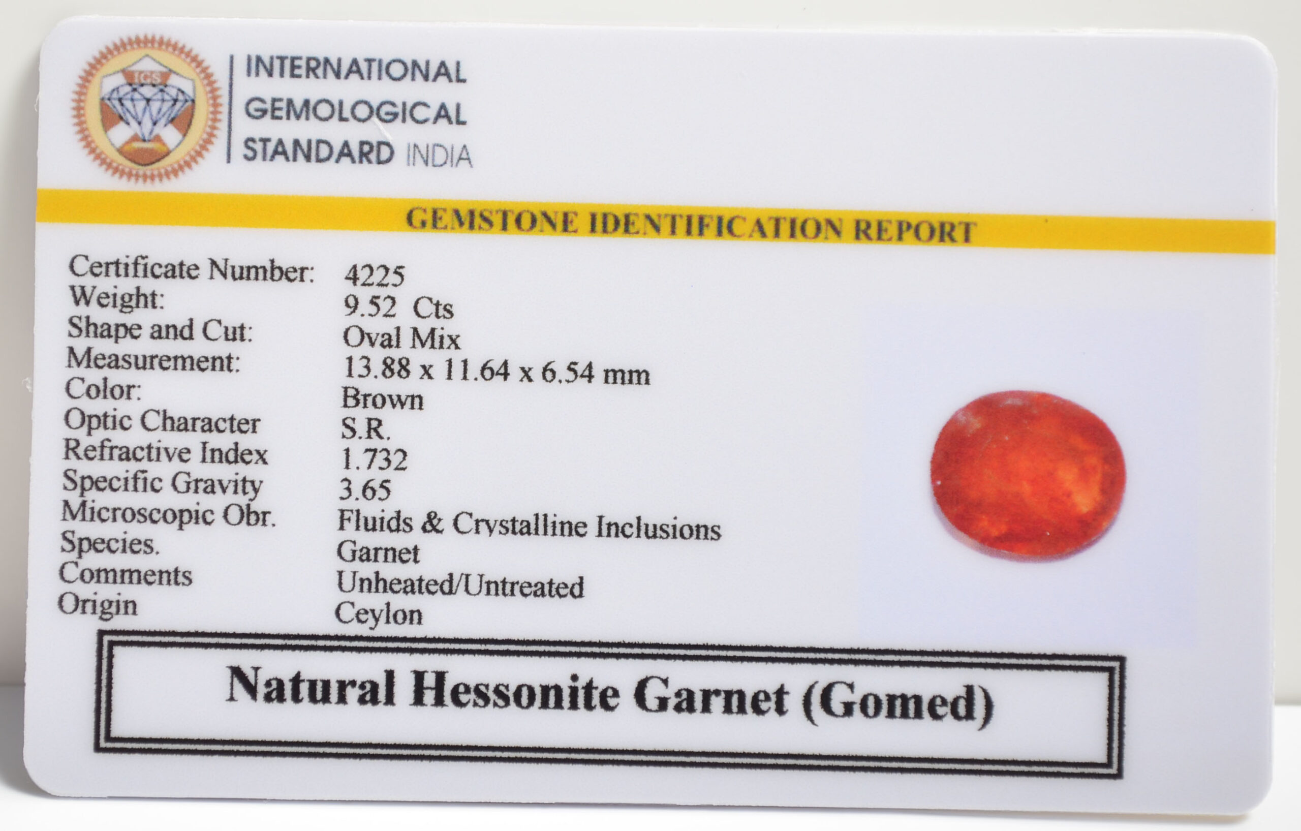 GMD7157 2 1 scaled HESSONITE GOMED 9.52 Ct.