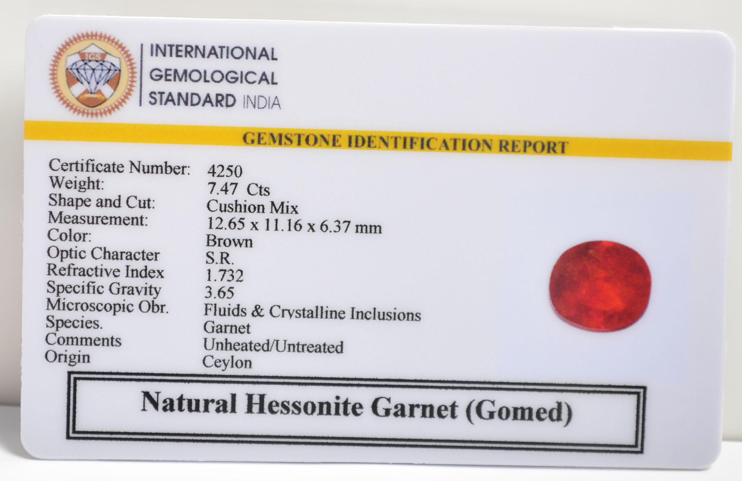 GMD7177 2 1 HESSONITE GOMED 7.47 Ct.
