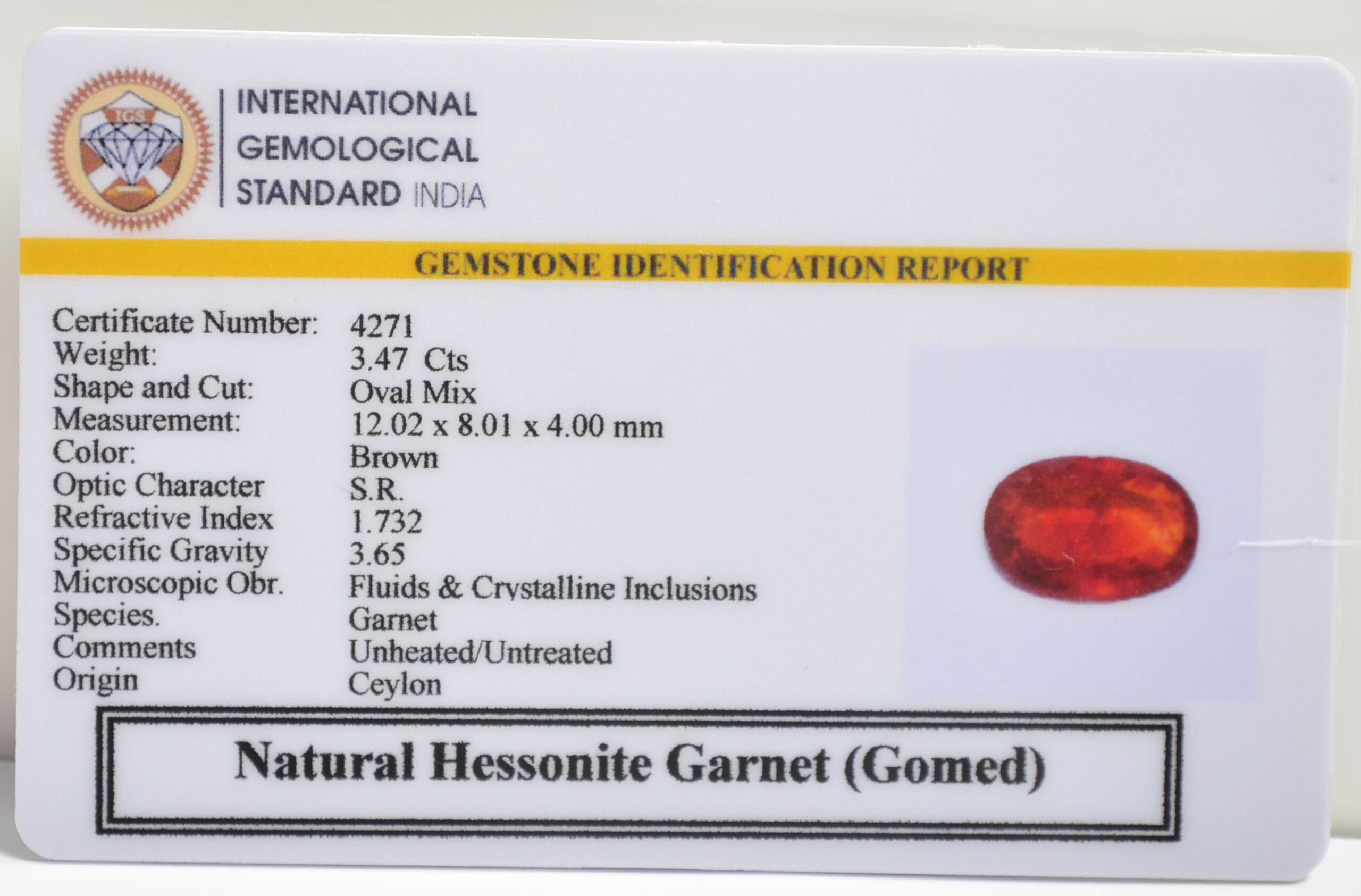 GMD7194 2 1 scaled HESSONITE GOMED 3.47 Ct.