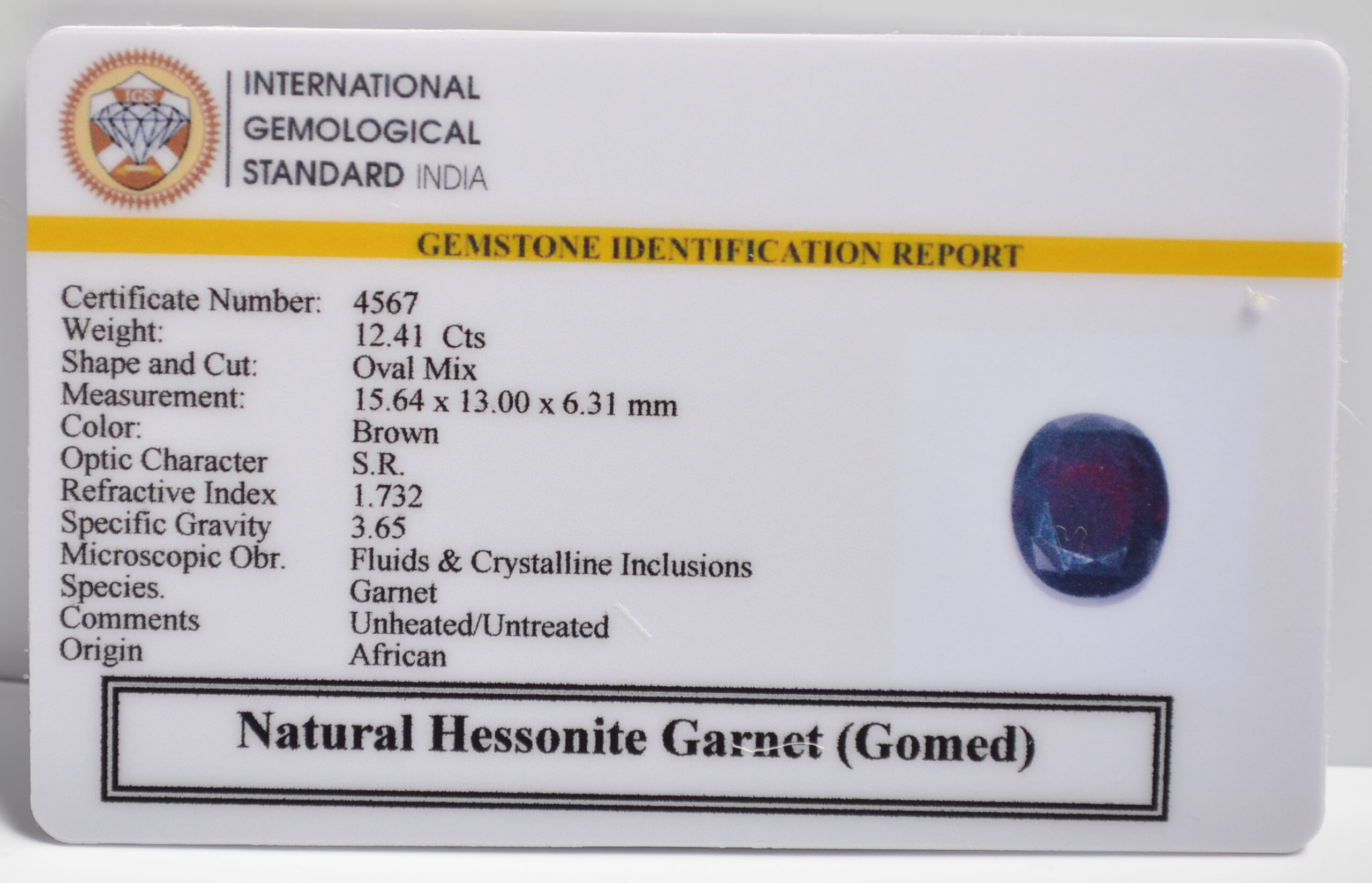 GMD7208 2 1 scaled HESSONITE GOMED 12.41 Ct.