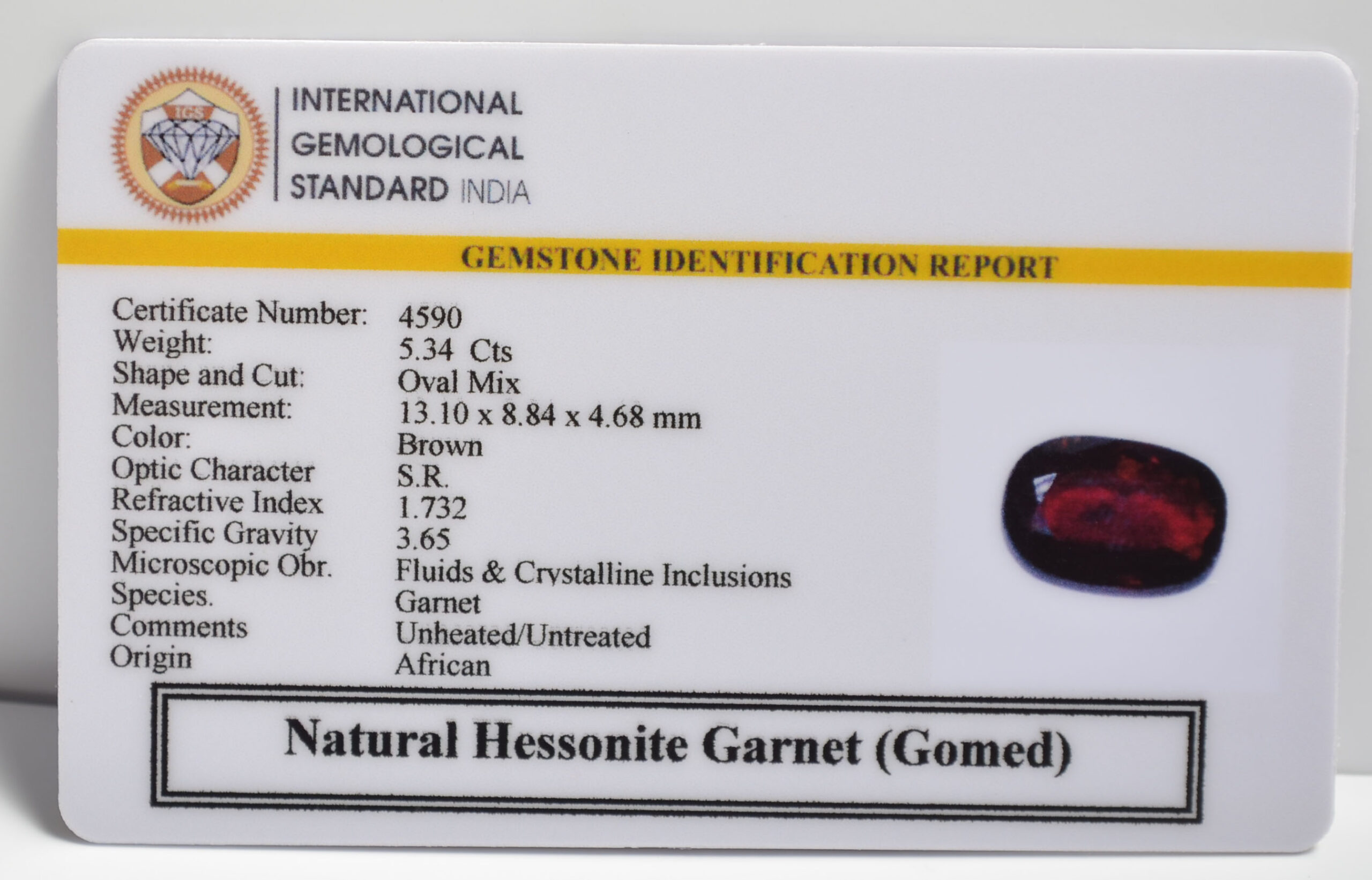 GMD7225 2 1 scaled HESSONITE GOMED 5.34 Ct.