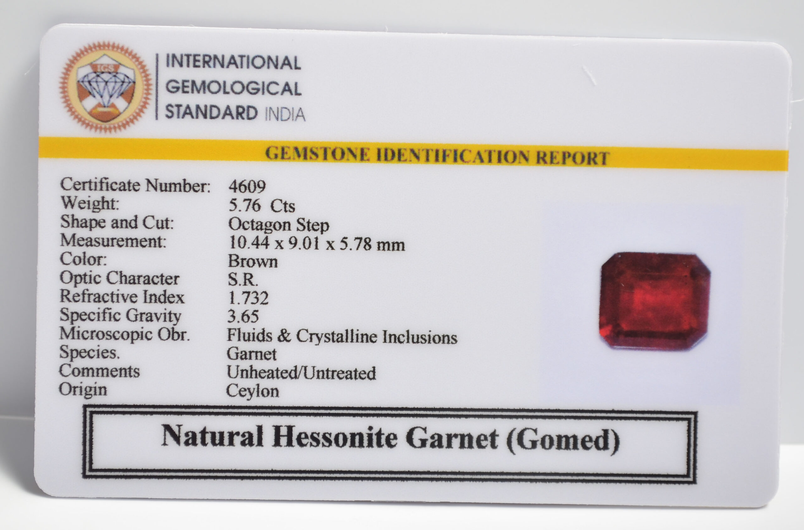 GMD7240 2 1 scaled HESSONITE GOMED 5.76 Ct.