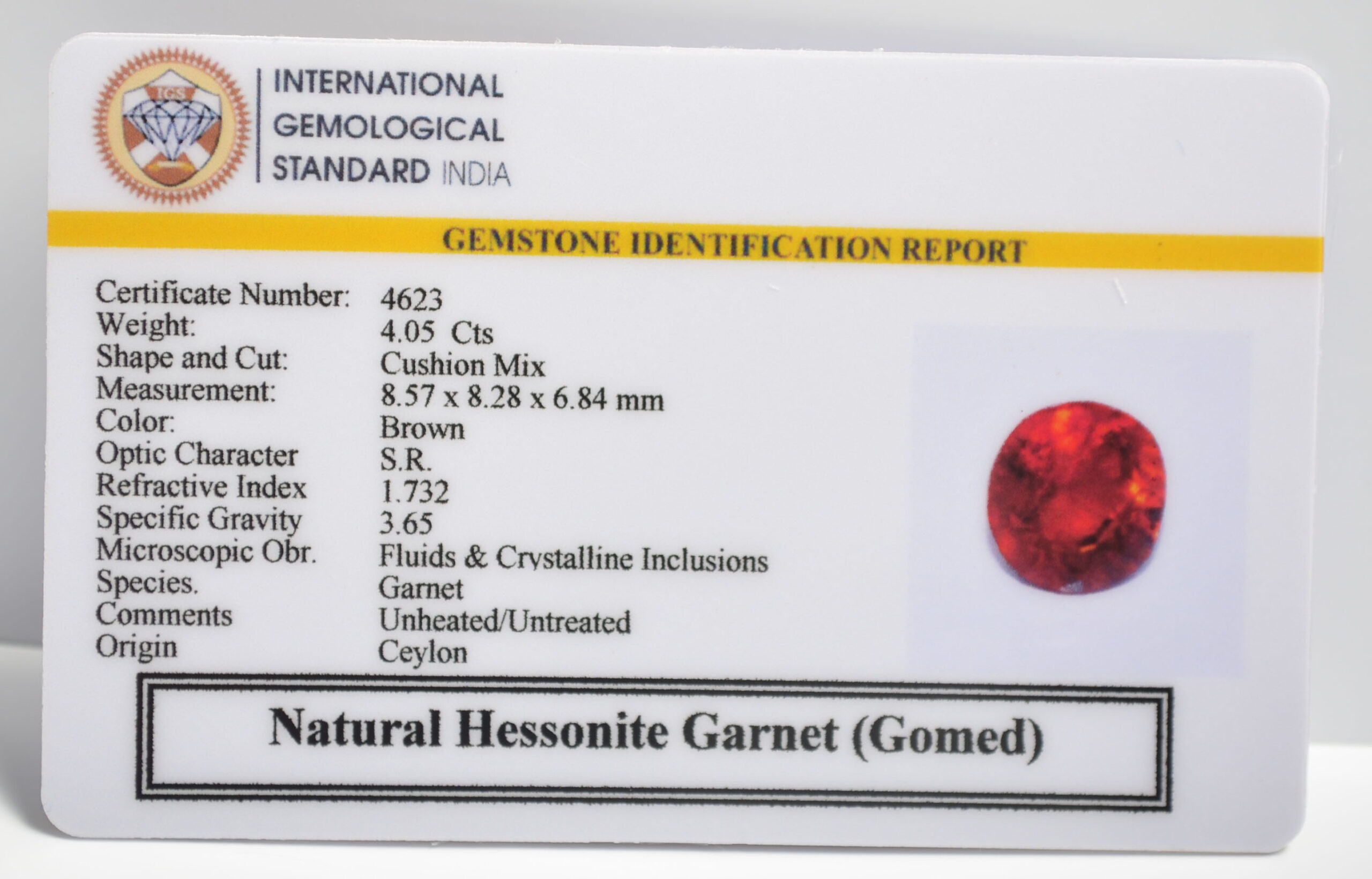 GMD7253 2 1 scaled HESSONITE GOMED 4.05 Ct.