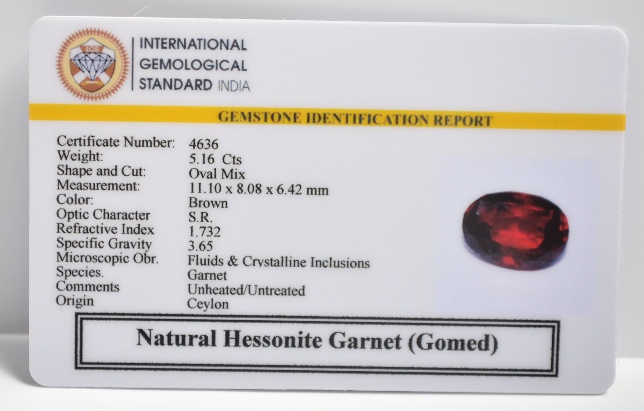 GMD7257 2 1 scaled HESSONITE GOMED 5.16 Ct.