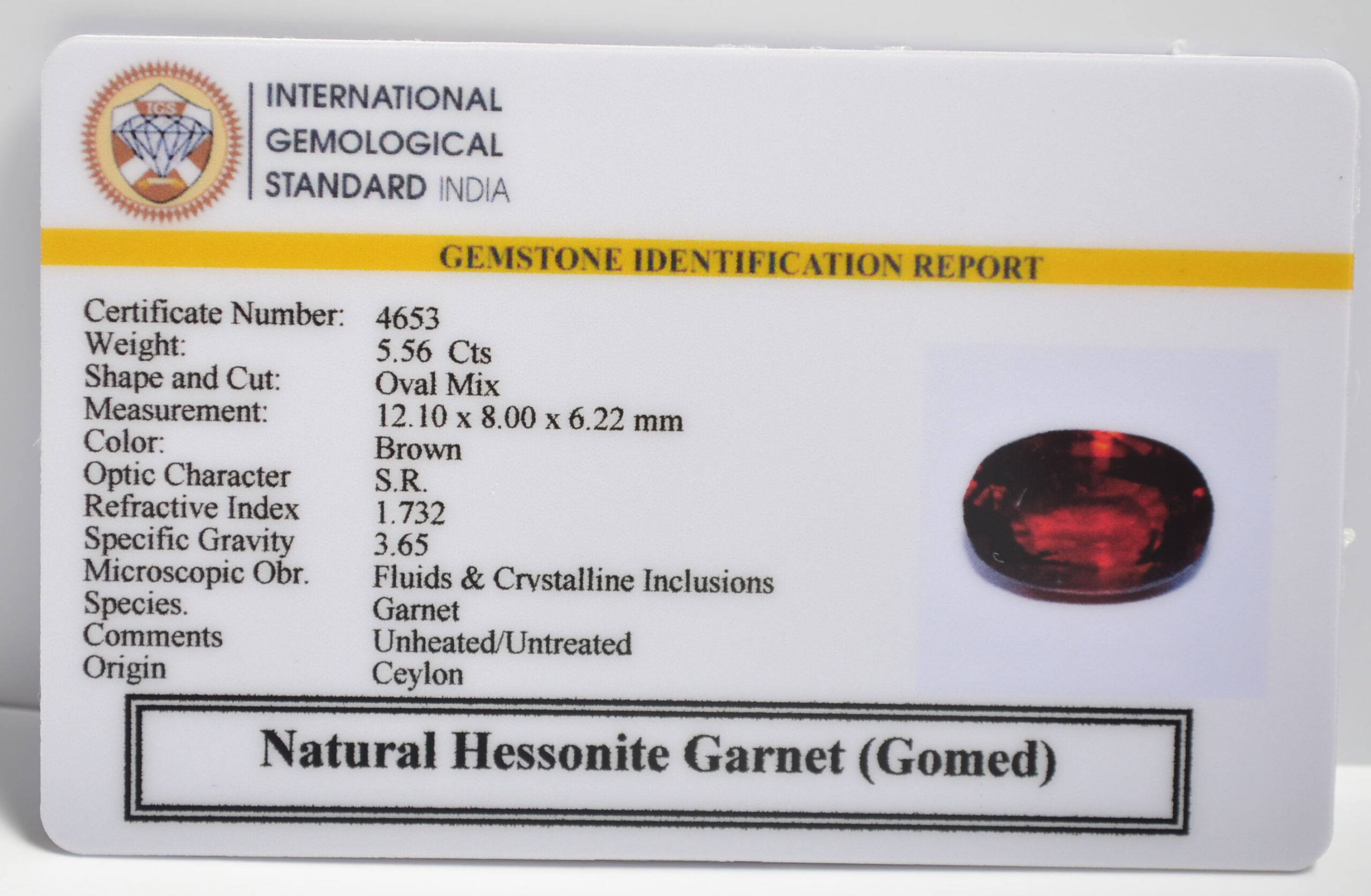 GMD7260 2 1 scaled HESSONITE GOMED 5.56 Ct.
