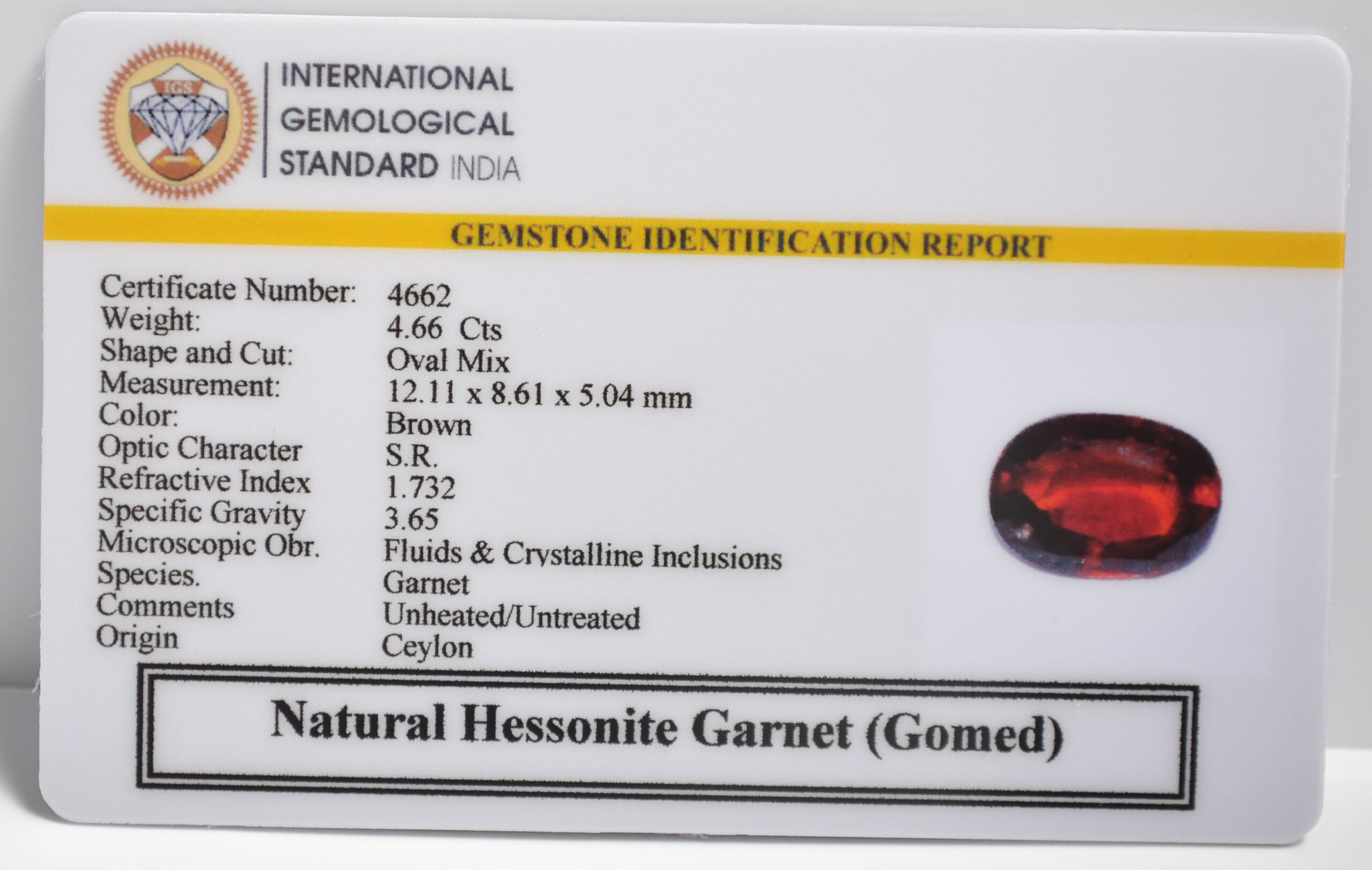 GMD7264 2 1 scaled HESSONITE GOMED 4.66 Ct.