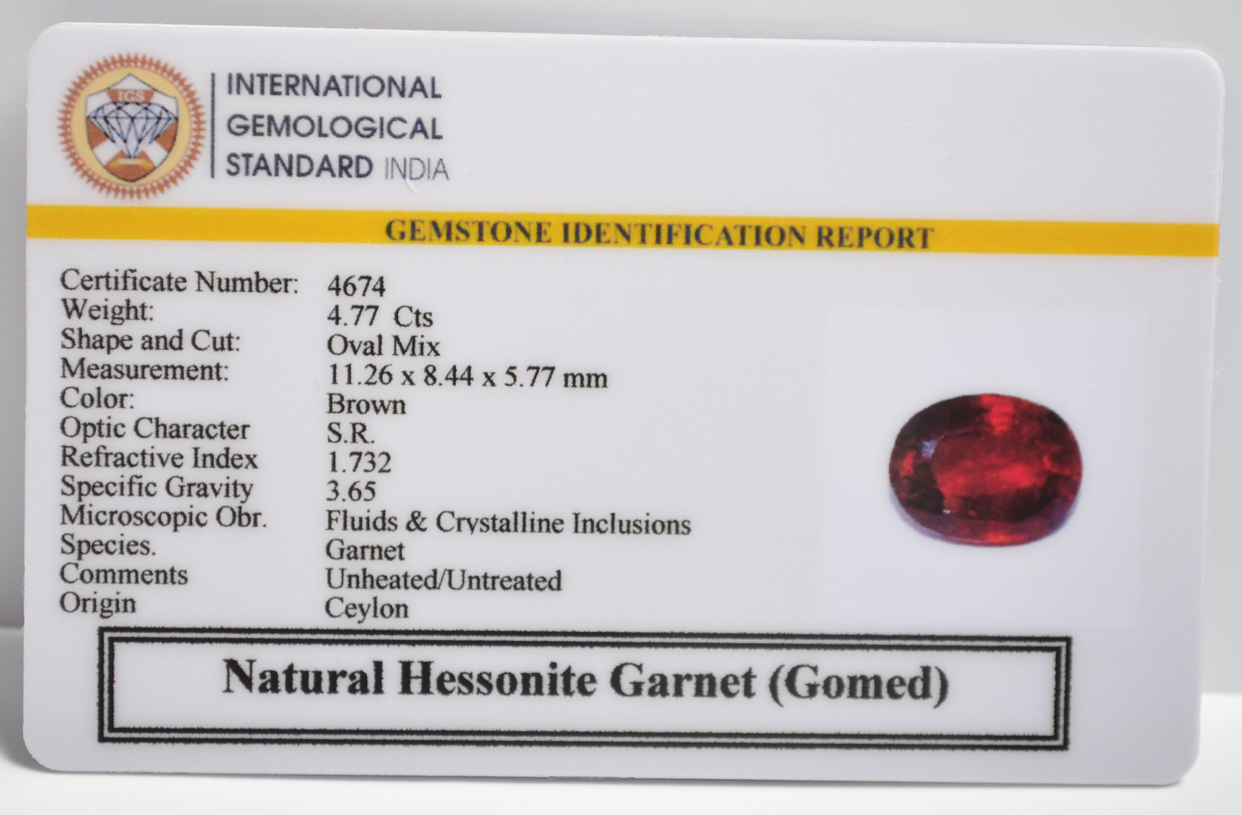 GMD7271 2 1 scaled HESSONITE GOMED 4.77 Ct.