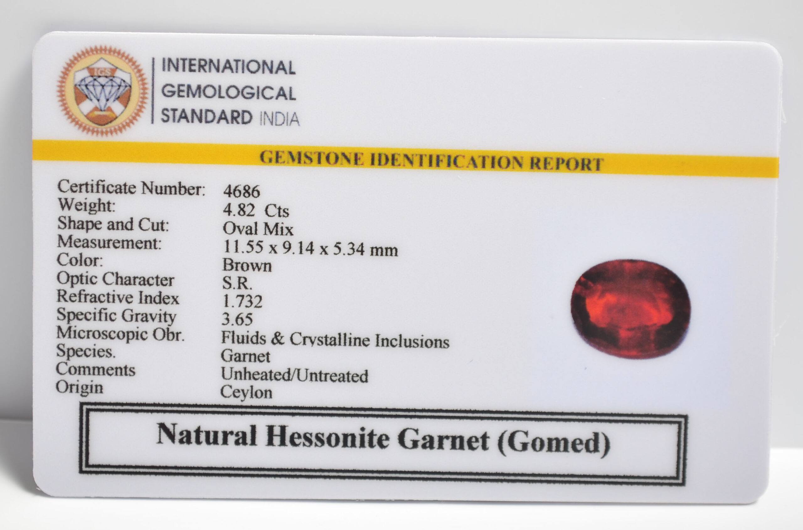 GMD7281 2 1 scaled HESSONITE GOMED 4.82 Ct.