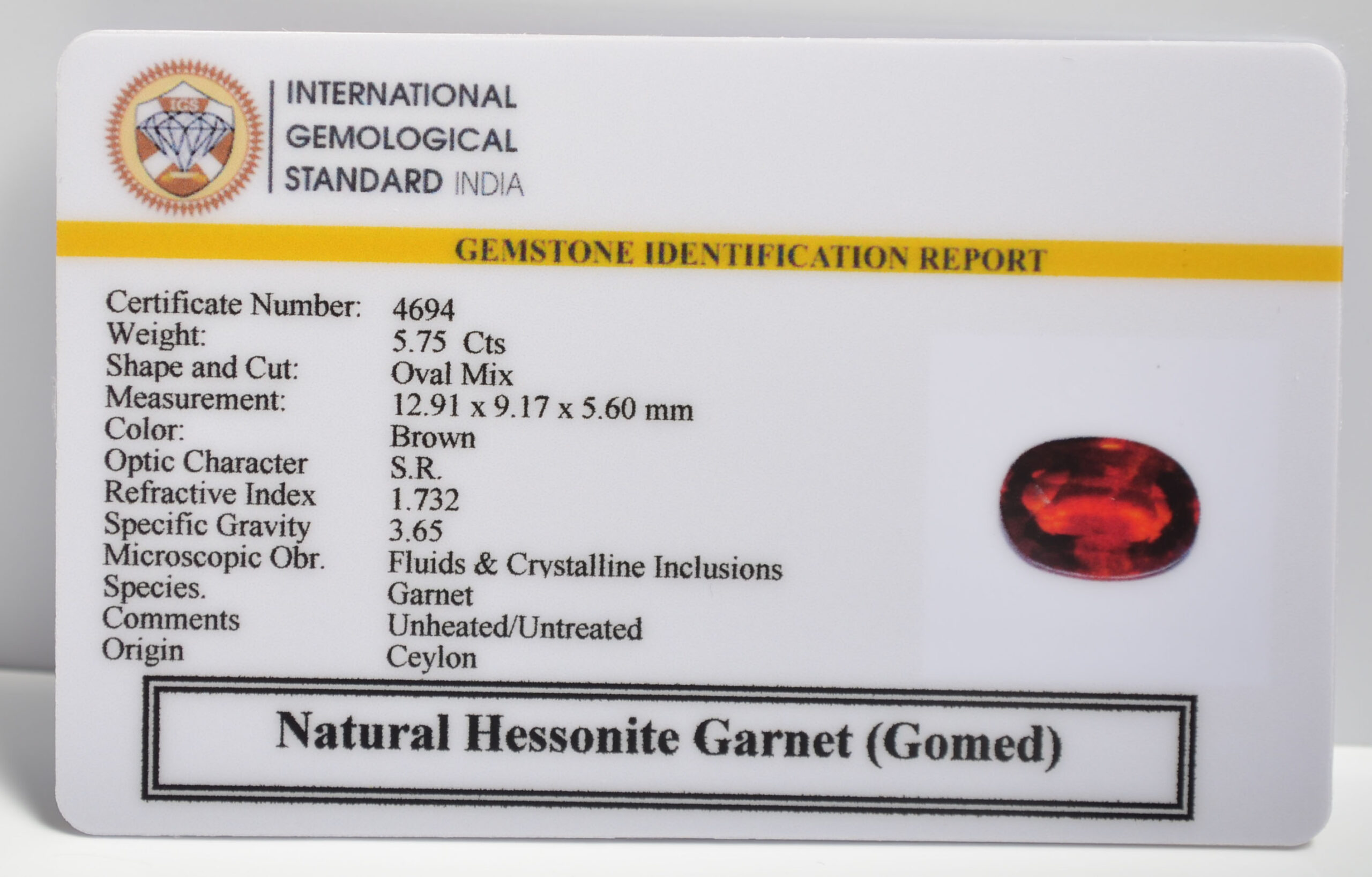 GMD7289 2 1 scaled HESSONITE GOMED 5.75 Ct.