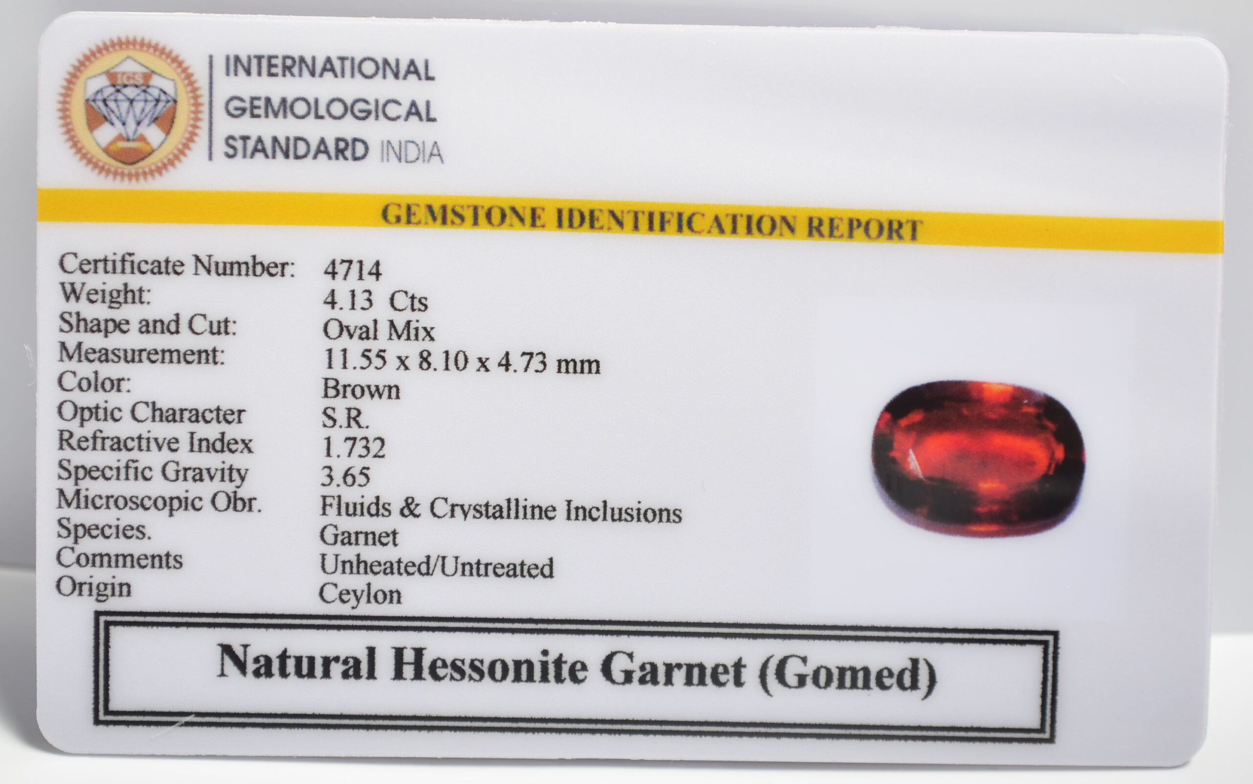 GMD7308 2 1 scaled HESSONITE GOMED 4.13 Ct.