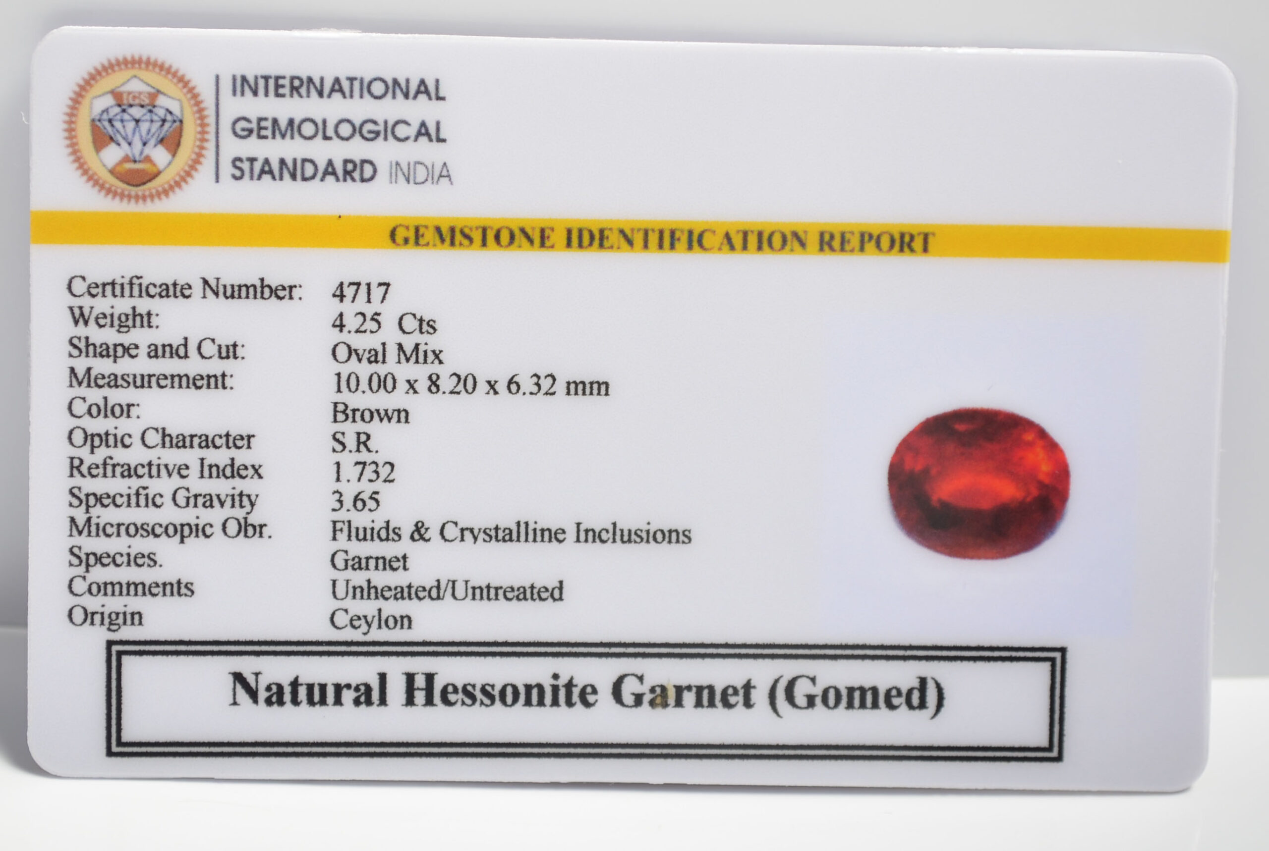 GMD7310 2 1 scaled HESSONITE GOMED 4.25 Ct.