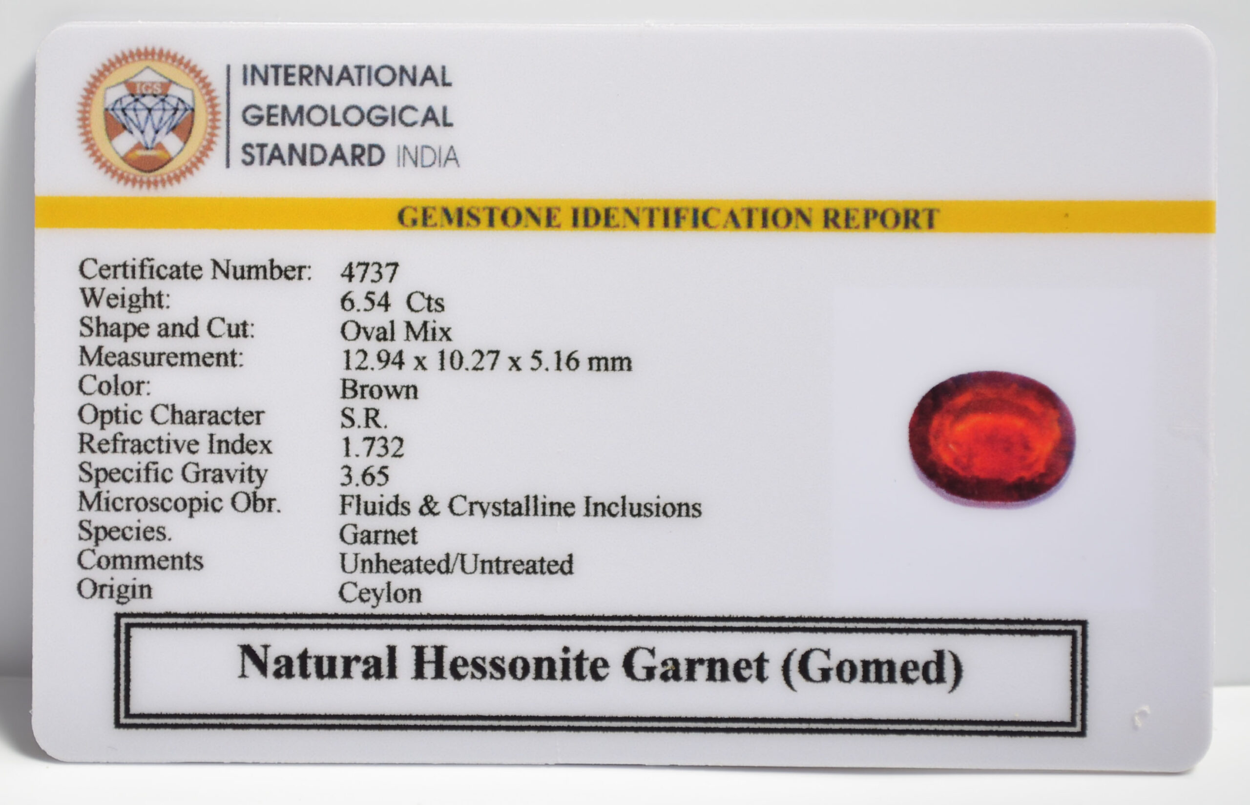GMD7329 2 1 scaled HESSONITE GOMED 6.54 Ct.