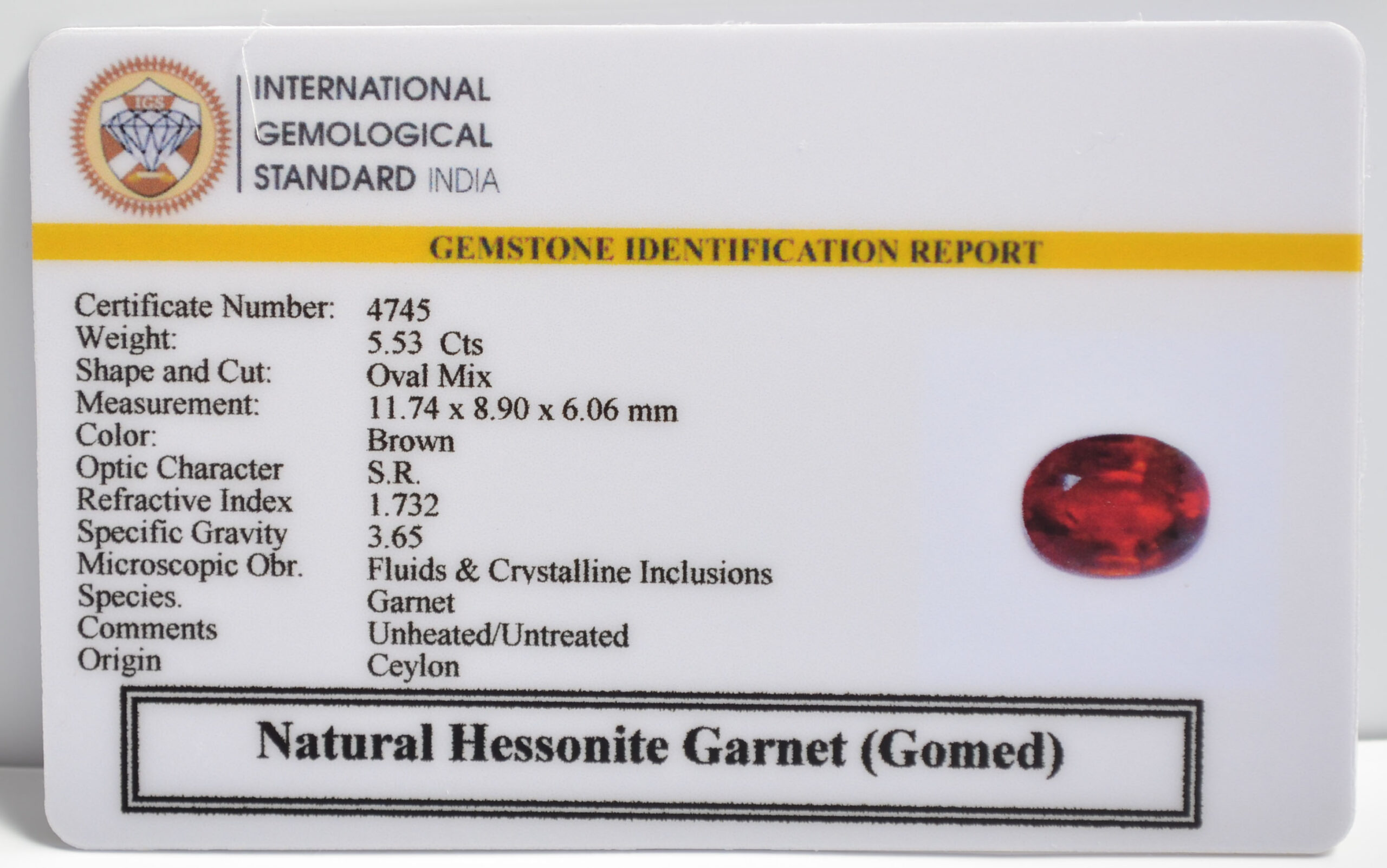 GMD7337 2 1 scaled HESSONITE GOMED 5.53 Ct.
