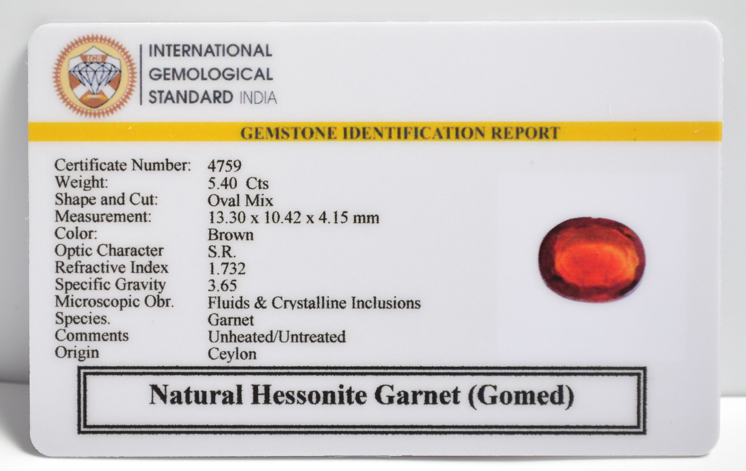 GMD7351 2 1 scaled HESSONITE GOMED 5.4 Ct.