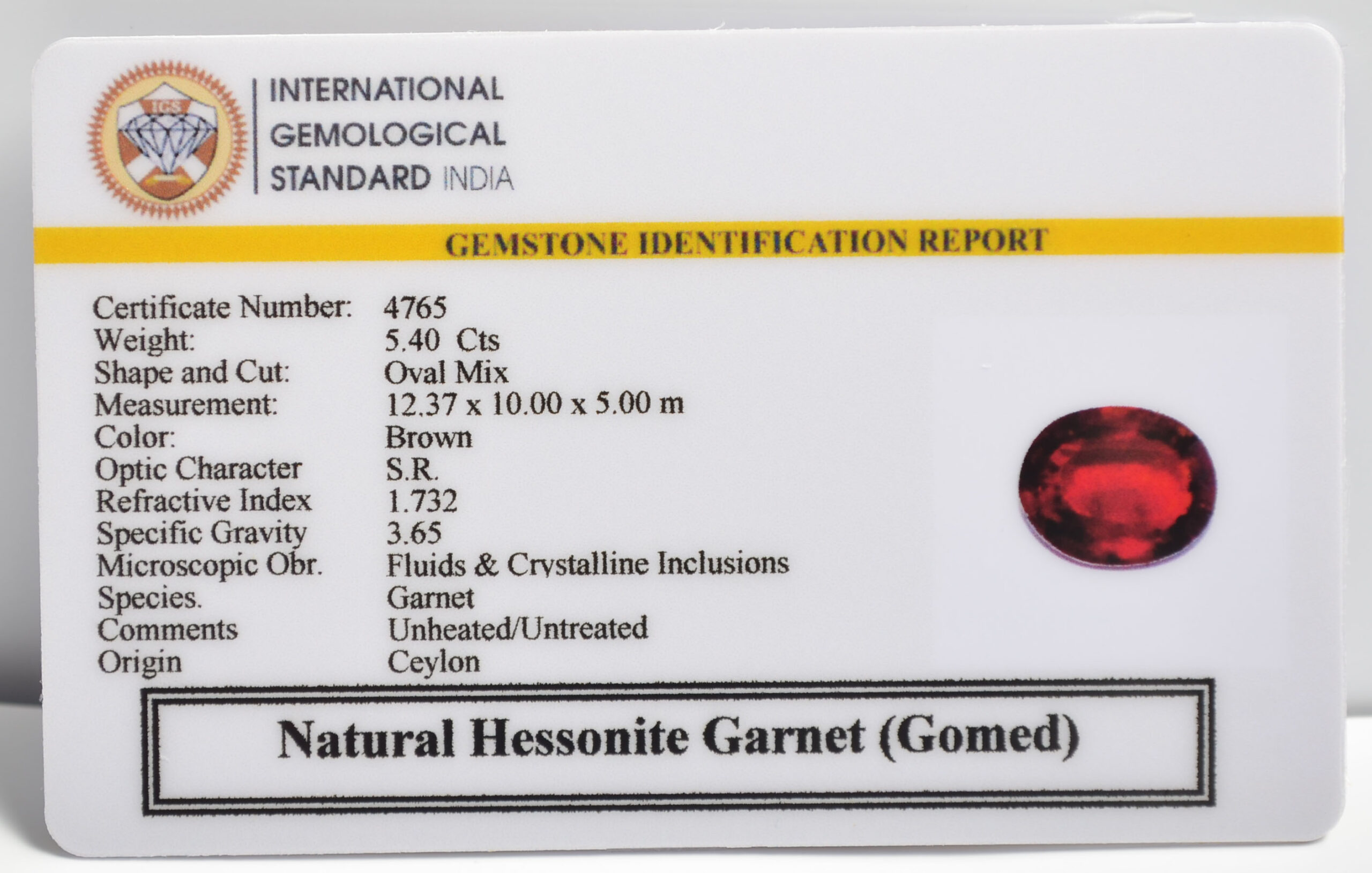 GMD7357 2 1 scaled HESSONITE GOMED 5.4 Ct.