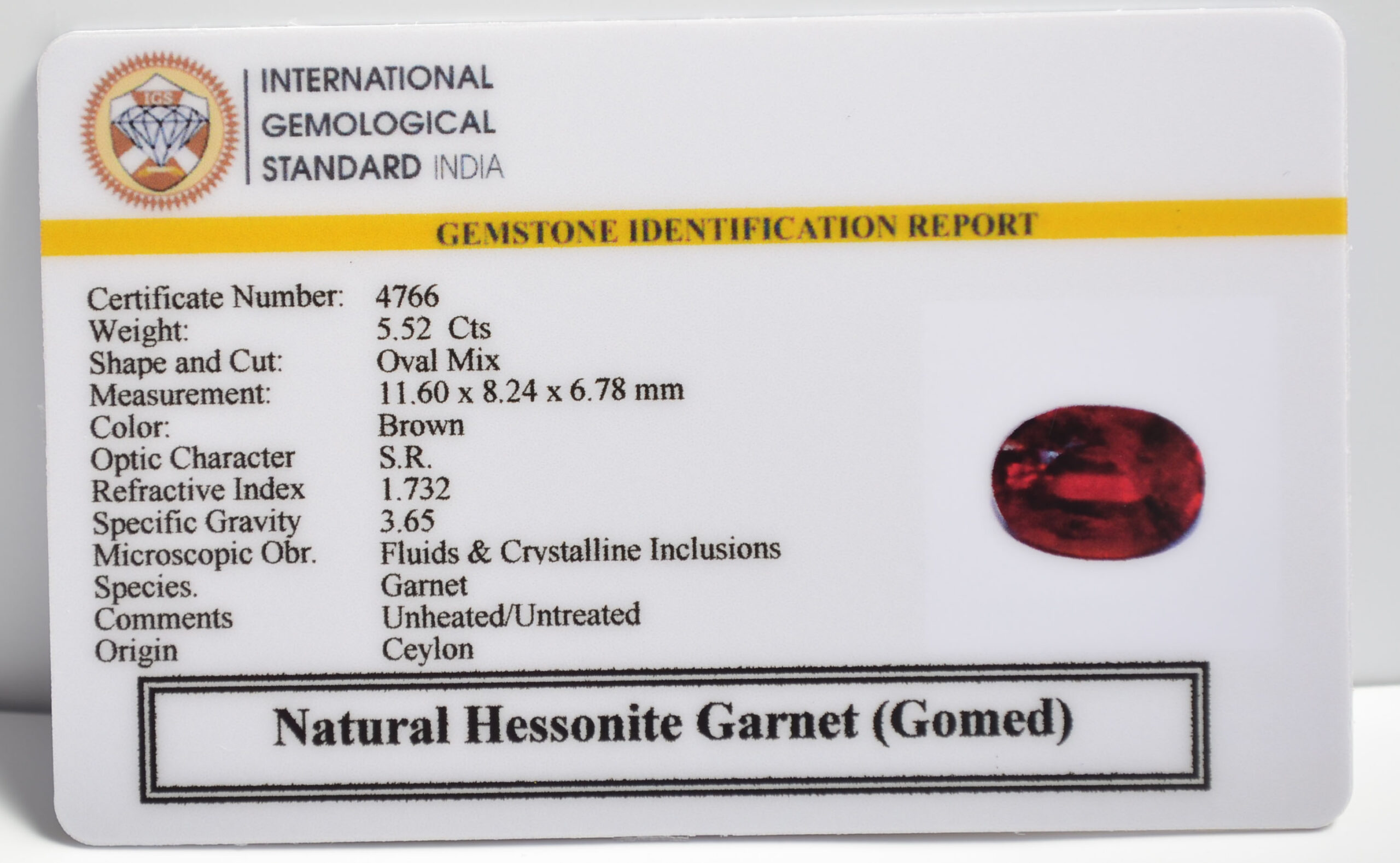 GMD7358 2 1 scaled HESSONITE GOMED 5.52 Ct.