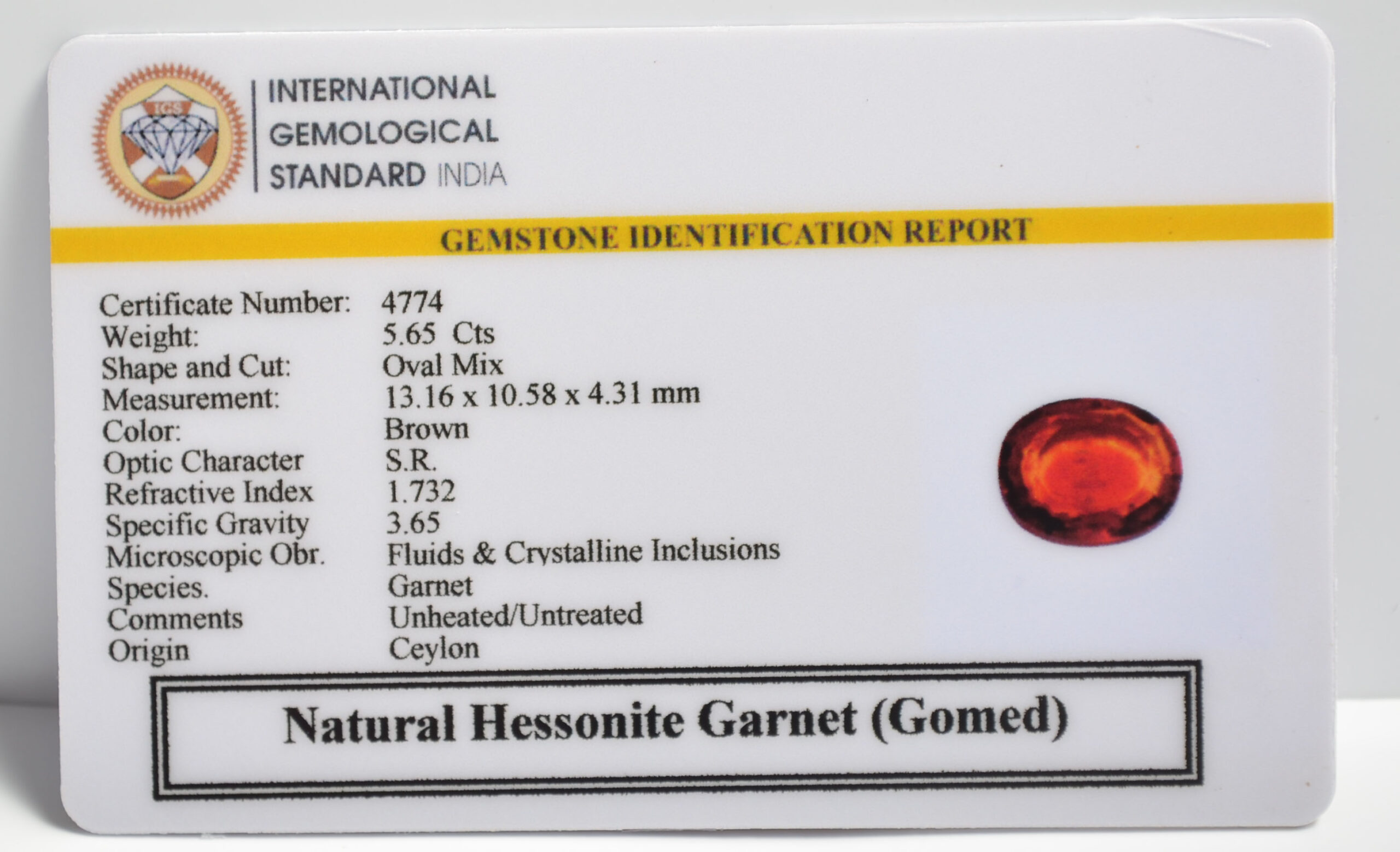 GMD7366 2 1 scaled HESSONITE GOMED 5.65 Ct.