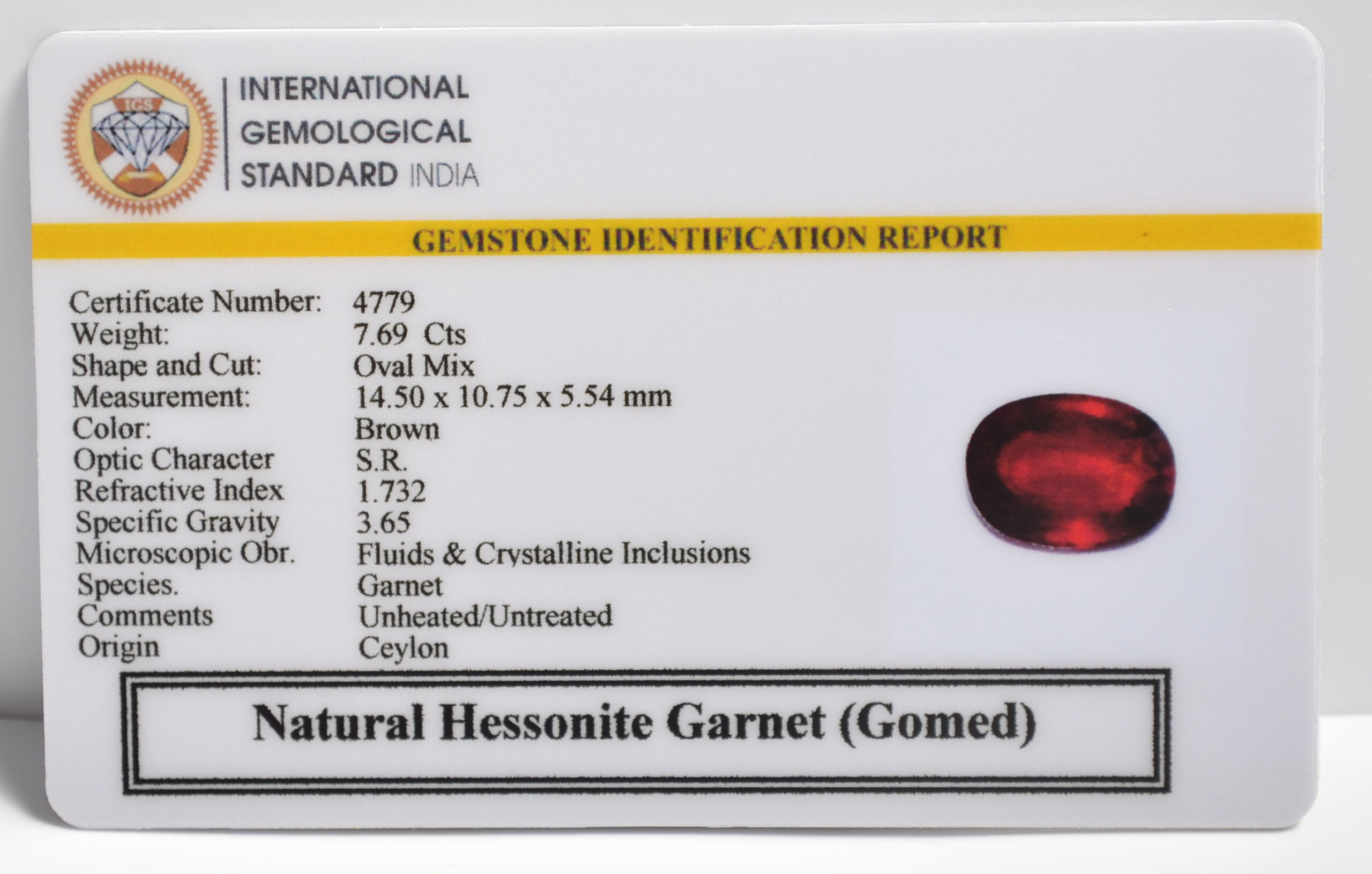 GMD7371 2 1 scaled HESSONITE GOMED 7.69 Ct.
