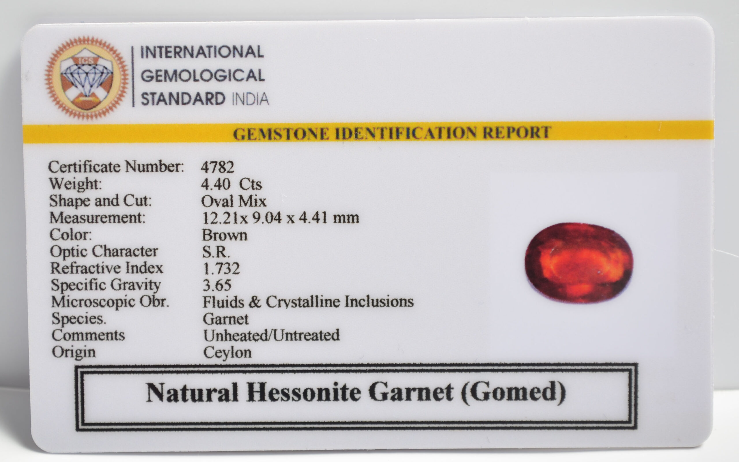 GMD7374 2 1 scaled HESSONITE GOMED 4.4 Ct.