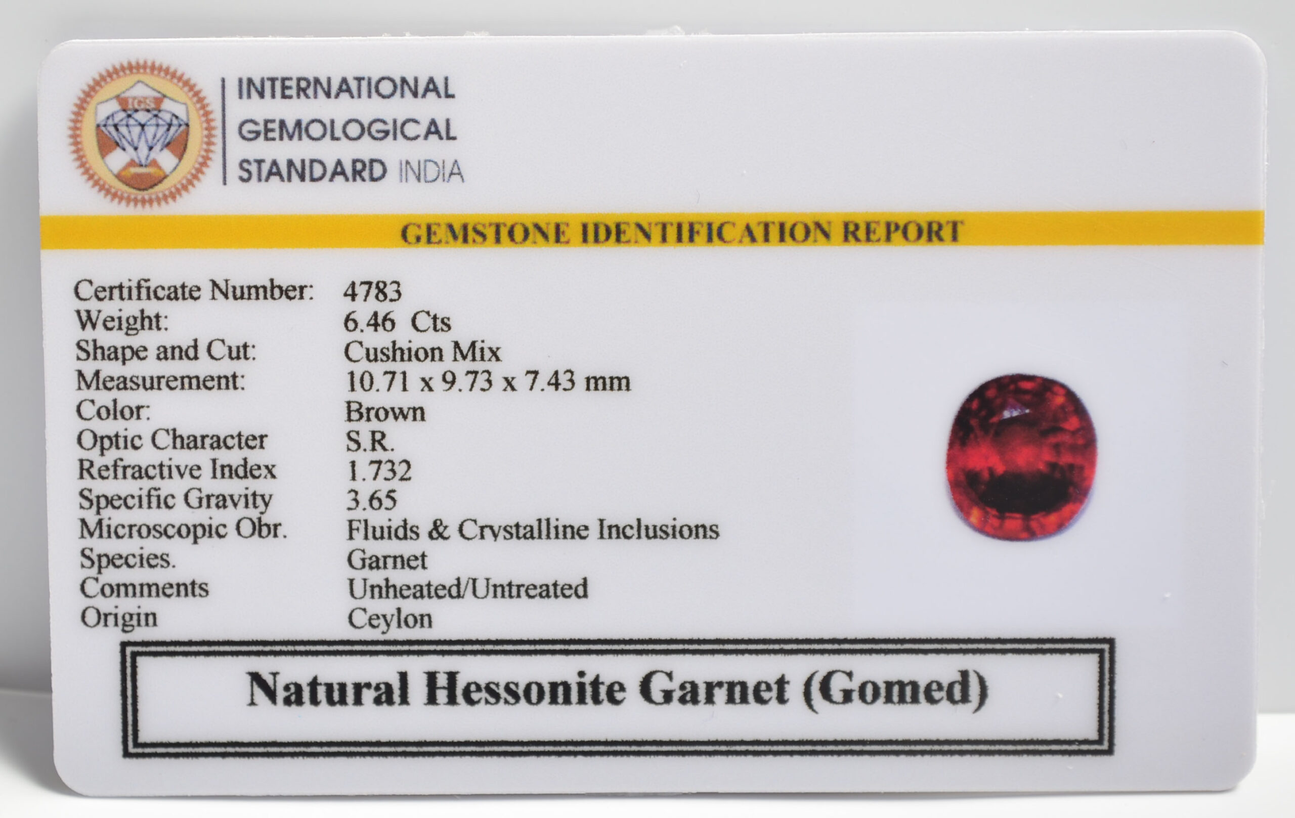 GMD7375 2 1 scaled HESSONITE GOMED 6.46 Ct.