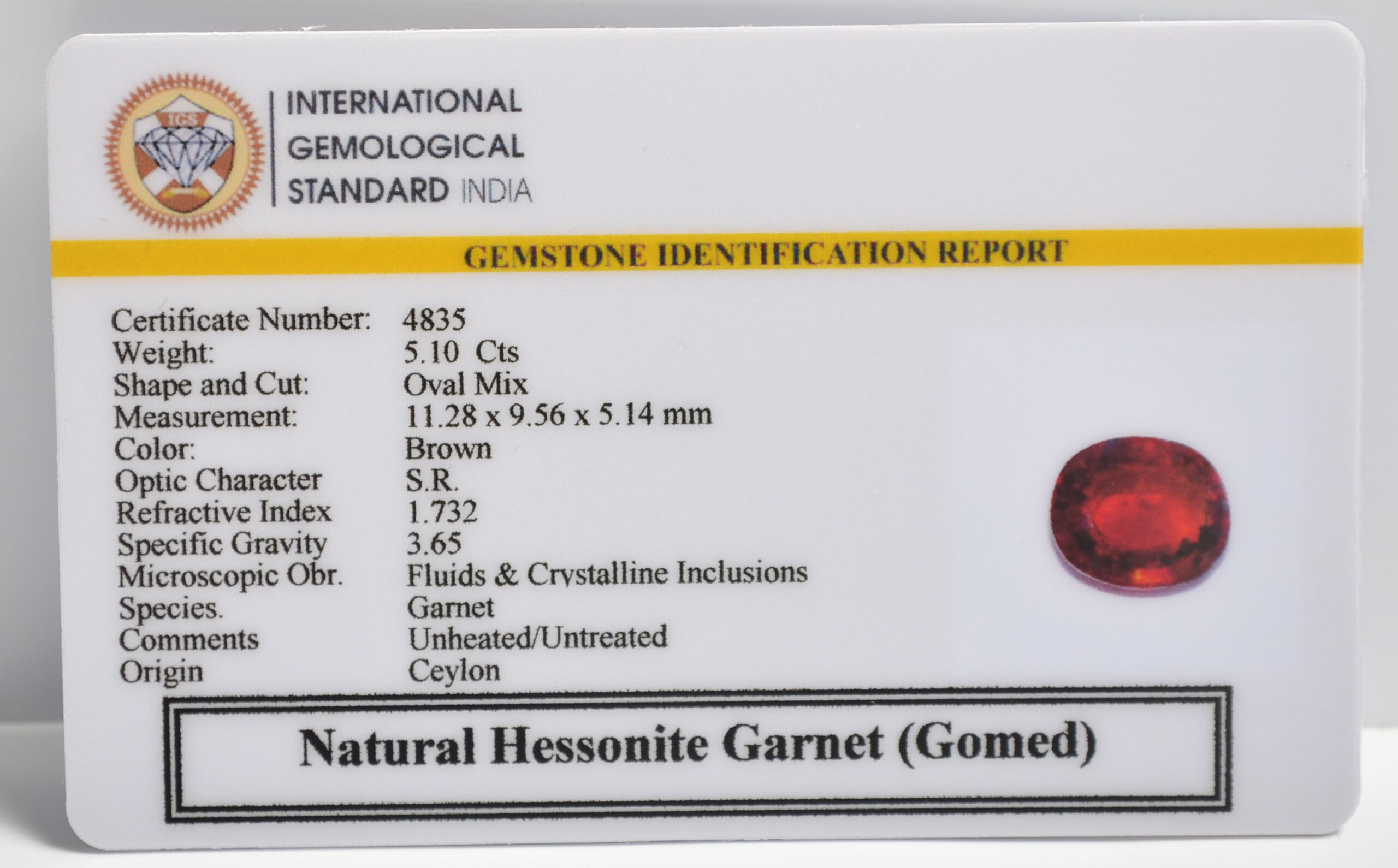 GMD7425 2 1 scaled HESSONITE GOMED 5.1 Ct.