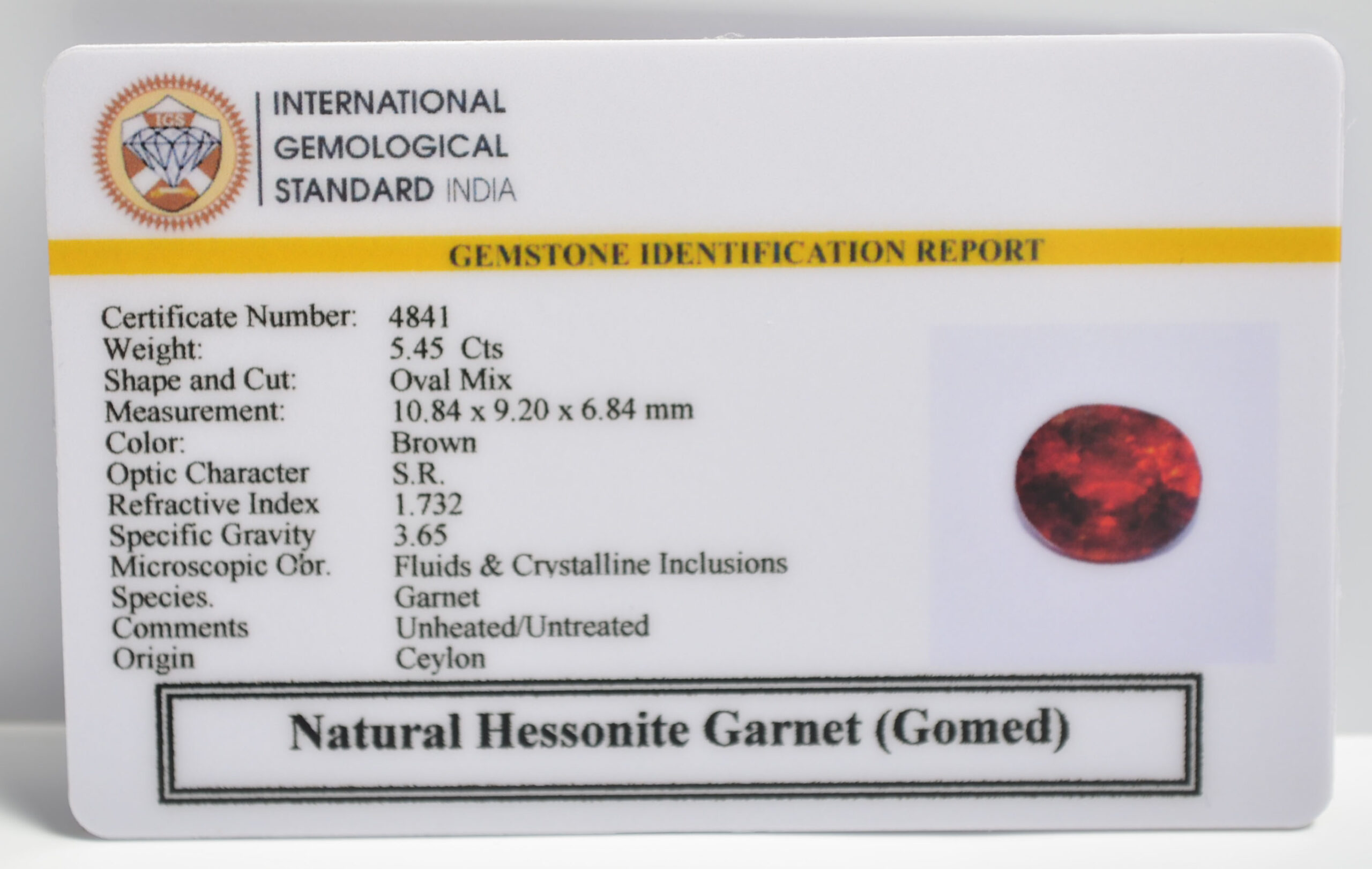 GMD7431 2 1 scaled HESSONITE GOMED 5.45 Ct.