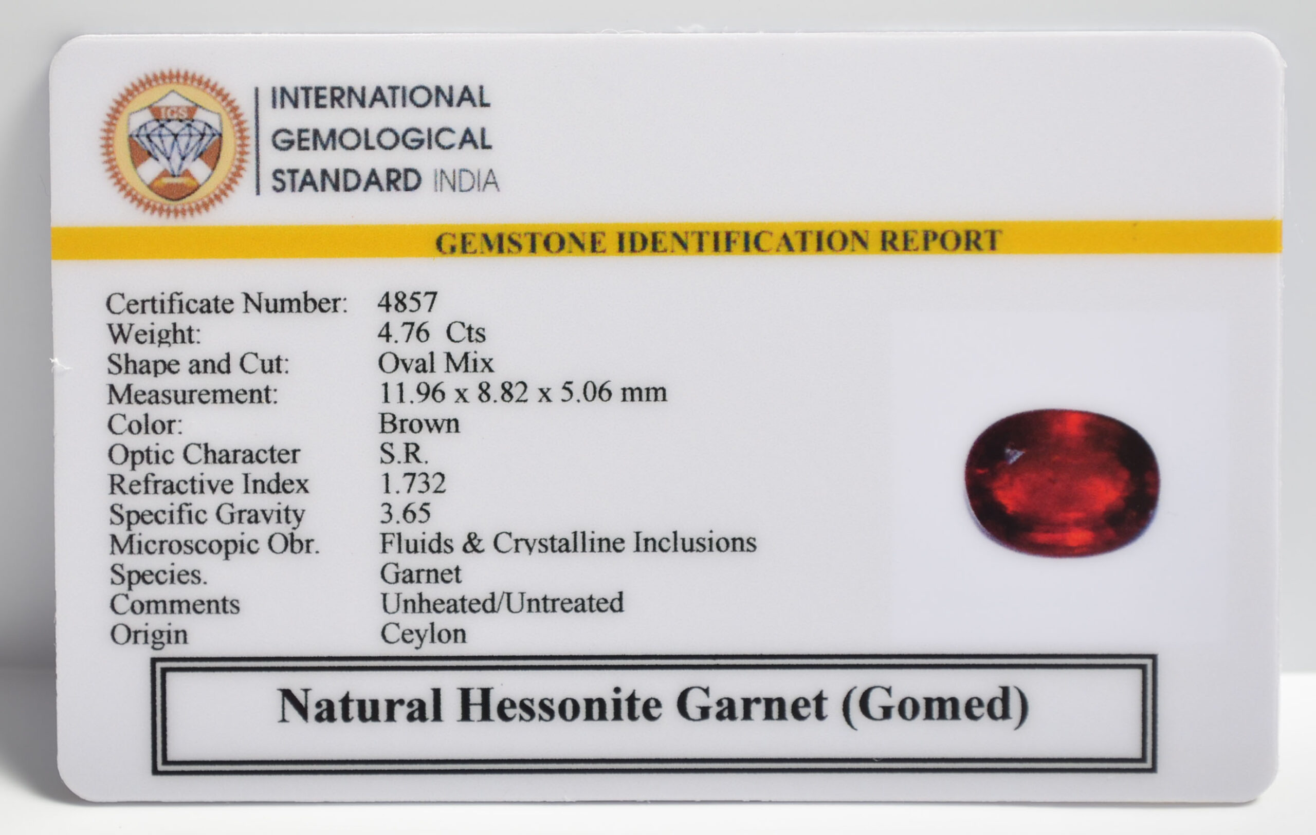 GMD7443 2 1 scaled HESSONITE GOMED 4.76 Ct.