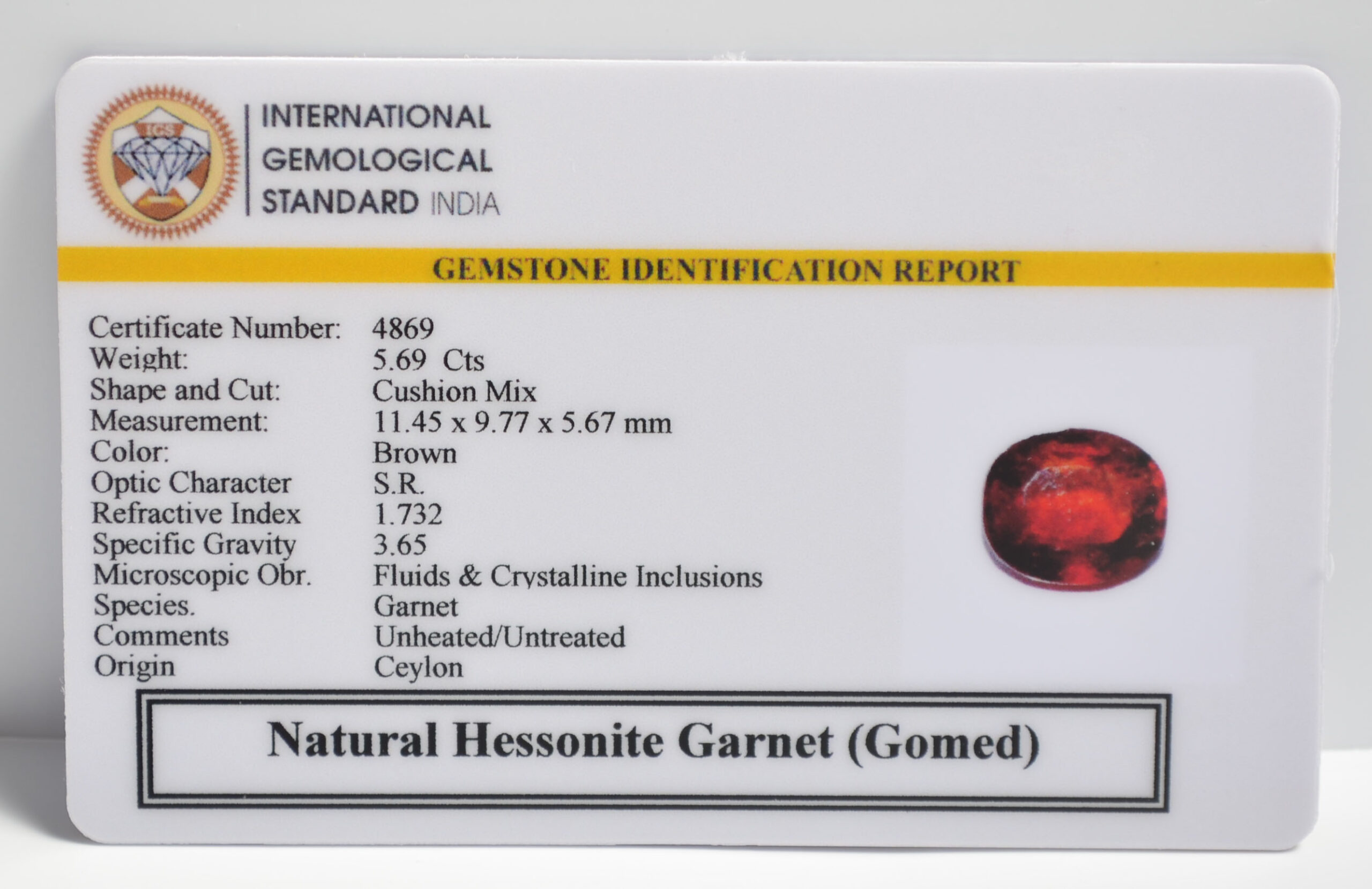 GMD7451 2 1 scaled HESSONITE GOMED 5.69 Ct.