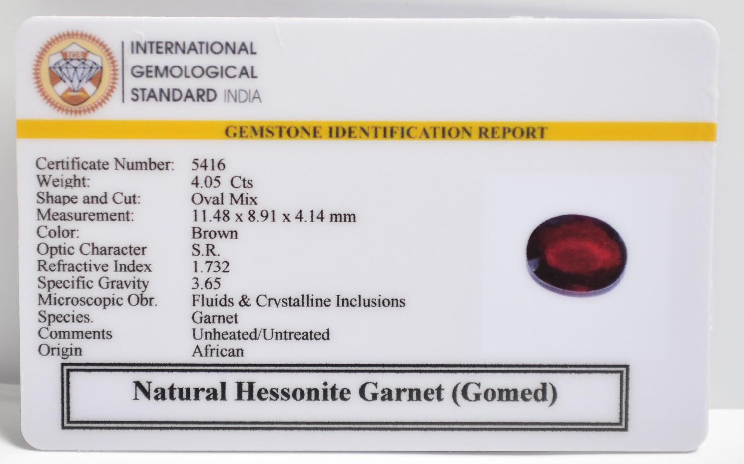 GMD7467 2 1 HESSONITE GOMED 4.05 Ct.