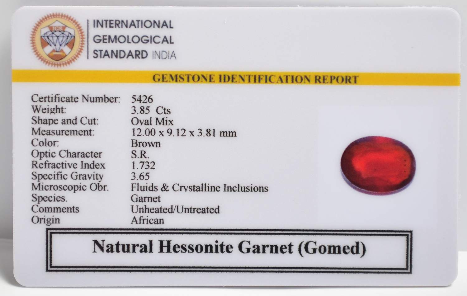 GMD7476 2 1 HESSONITE GOMED 3.85 Ct.
