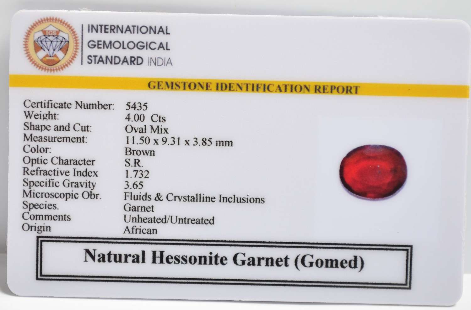 GMD7484 2 1 HESSONITE GOMED 4 Ct.