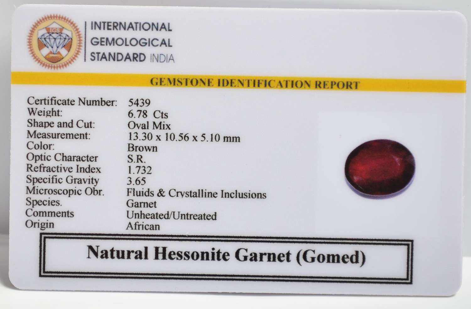GMD7487 2 1 HESSONITE GOMED 6.78 Ct.