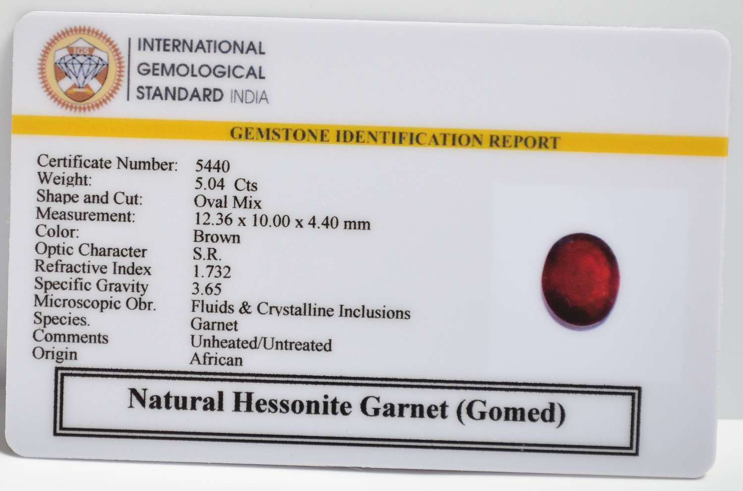 GMD7488 2 1 HESSONITE GOMED 5.04 Ct.