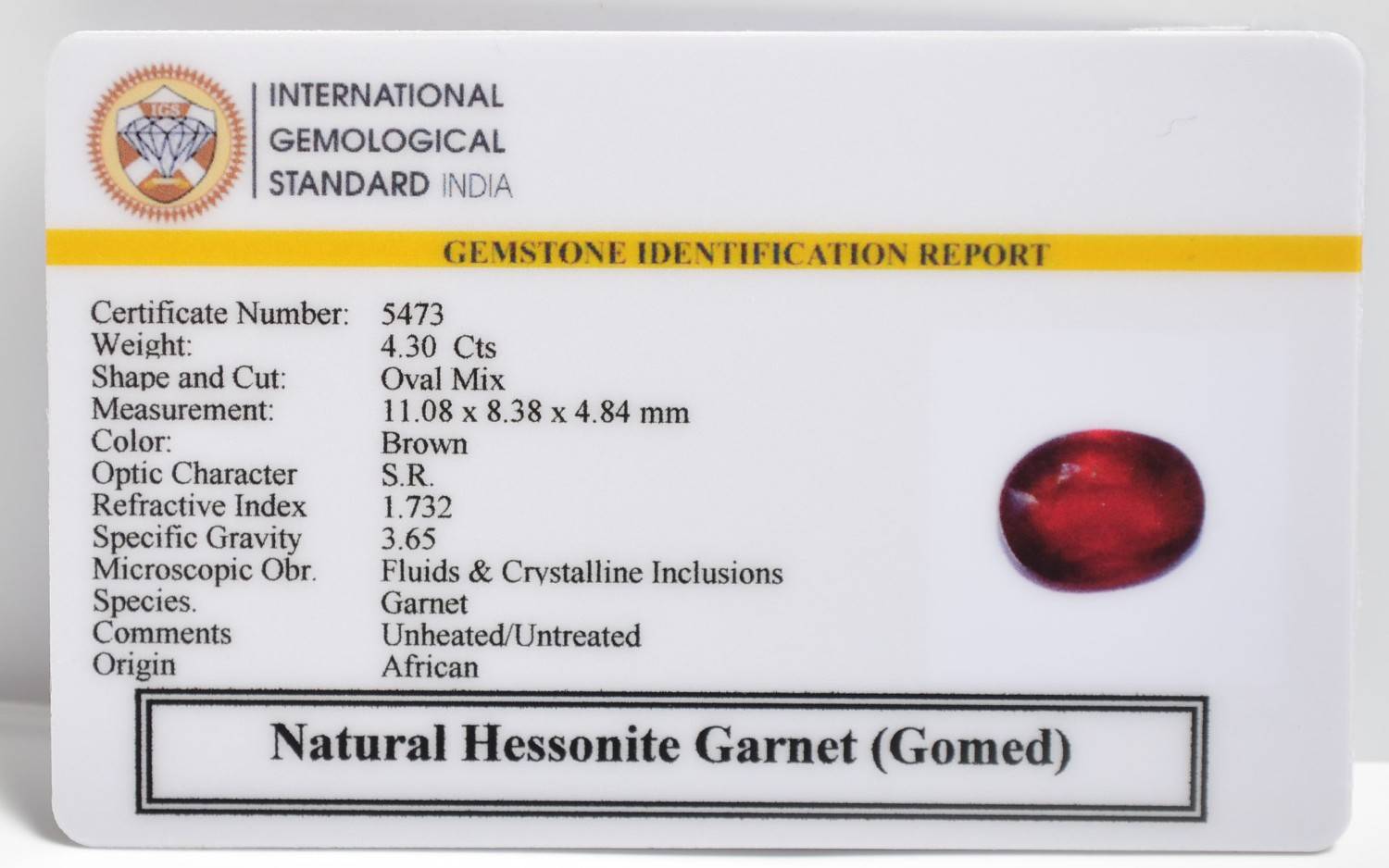 GMD7491 2 1 HESSONITE GOMED 4.3 Ct.