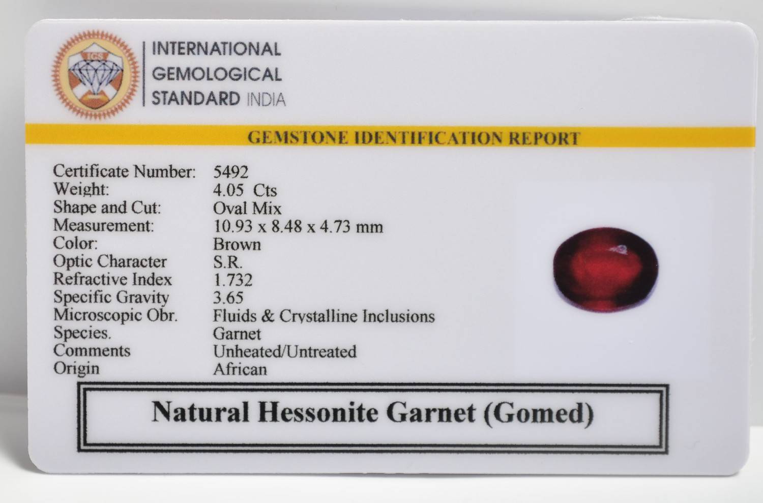 GMD7510 2 1 HESSONITE GOMED 4.05 Ct.