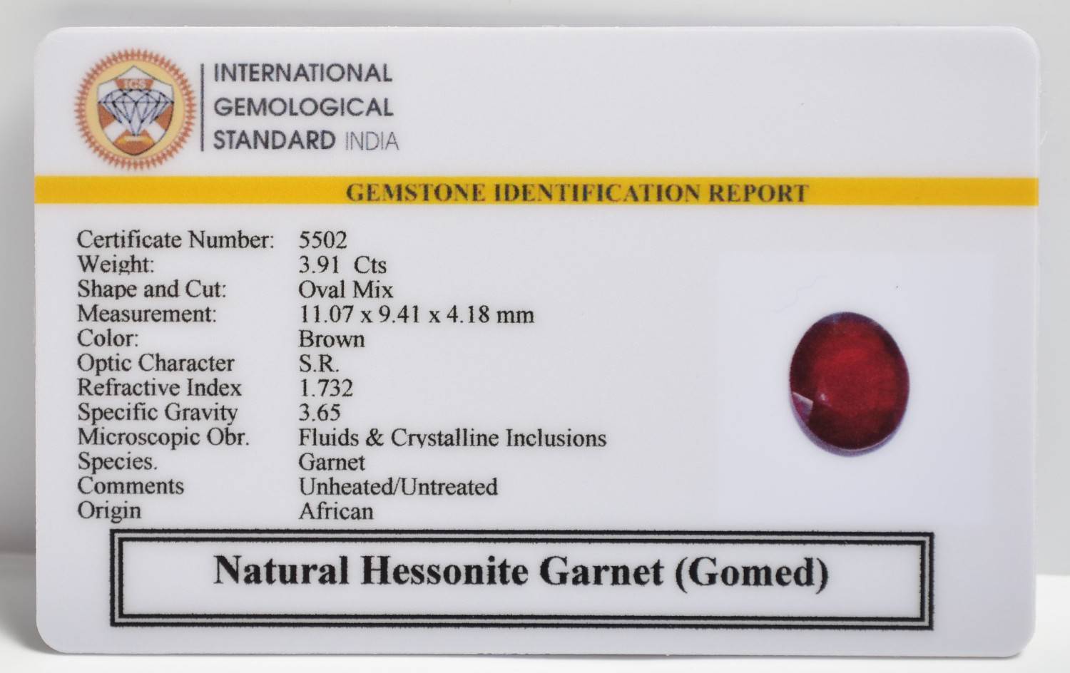 GMD7520 2 1 HESSONITE GOMED 3.91 Ct.